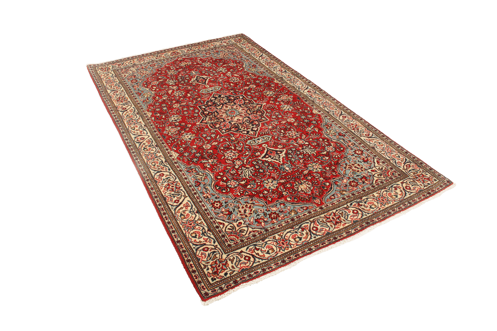 Sarough — Hand-knotted, 129x215 cm, Red, 100% Virgin Wool | View 4