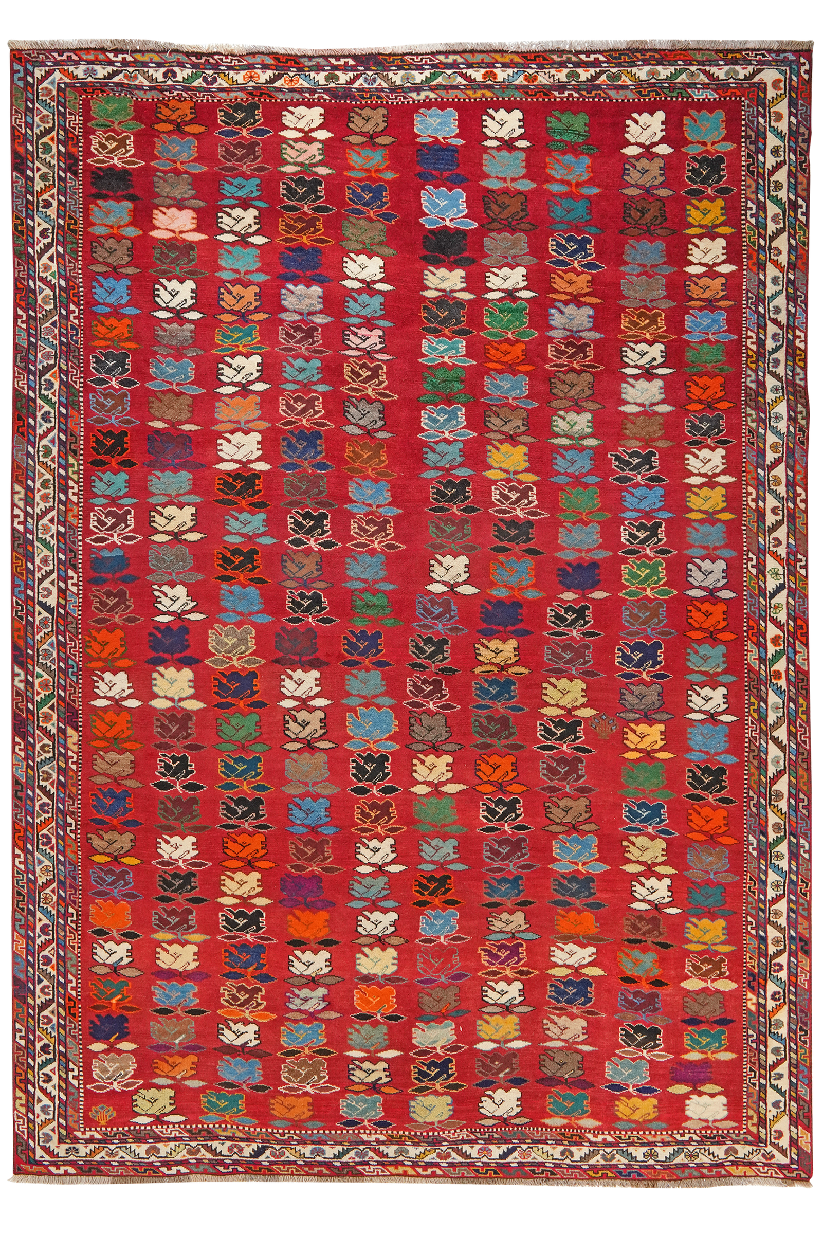 Gashgai — Hand-knotted, 243x347 cm, Red, 100% Virgin Wool | Main view