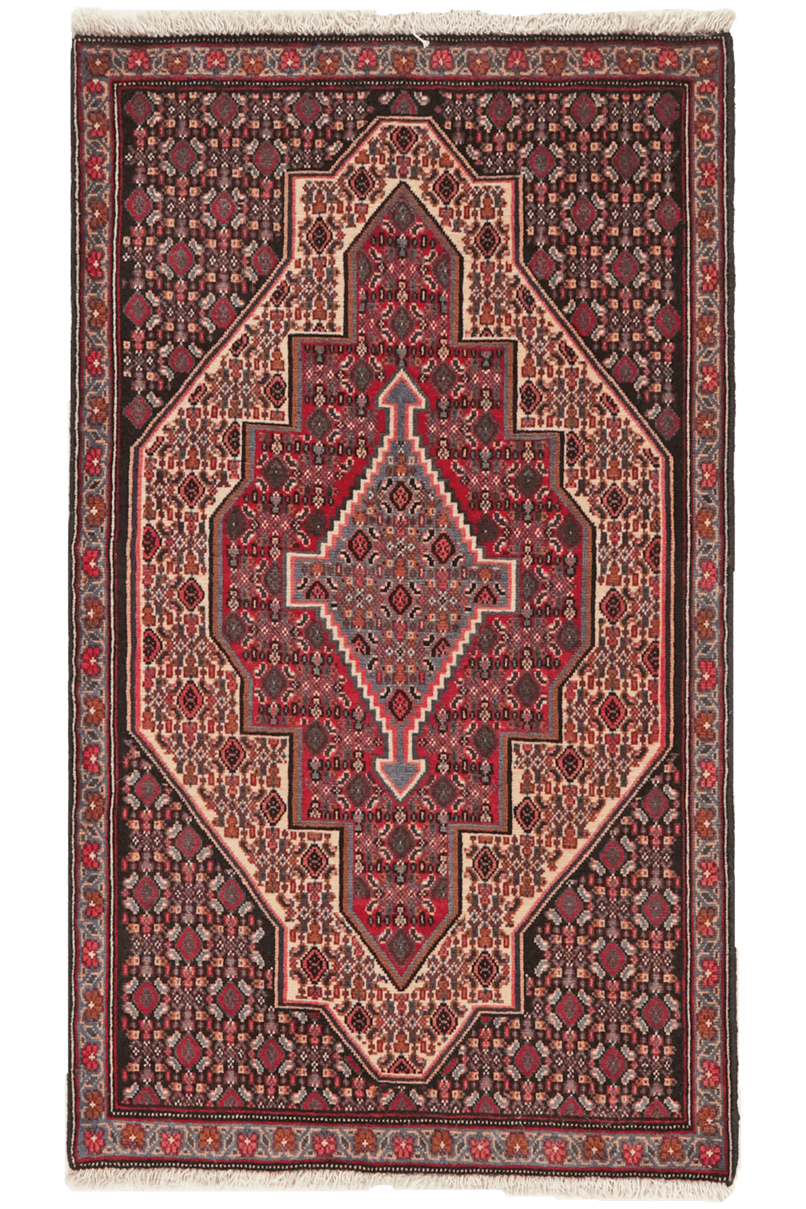 Senneh — Hand-knotted, 70x116 cm, Beige, 100% Virgin Wool | Main view