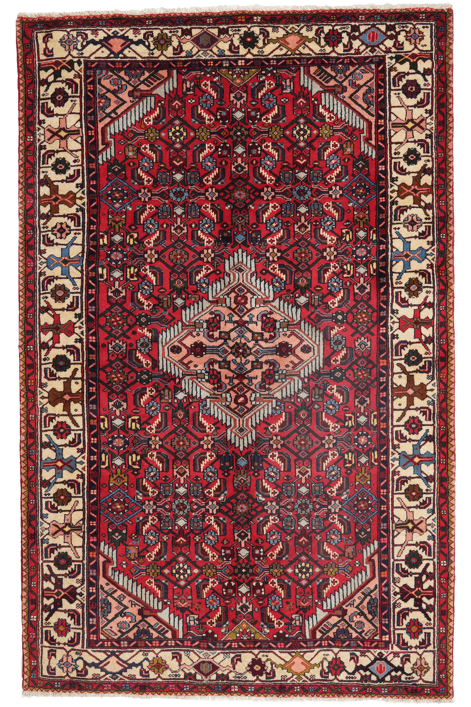 Assadabad — Handgefertigt, 202x128 cm, Beige, 100% Virgin Wool | Main view