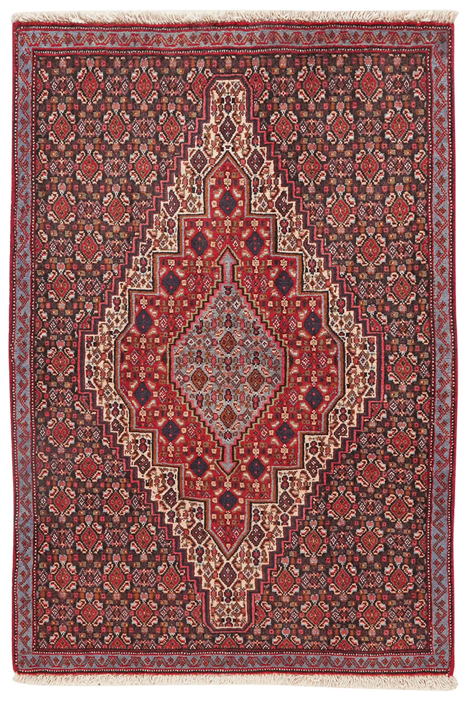 Senneh — Hand-knotted, 76x113 cm, Beige, 100% Virgin Wool | Main view