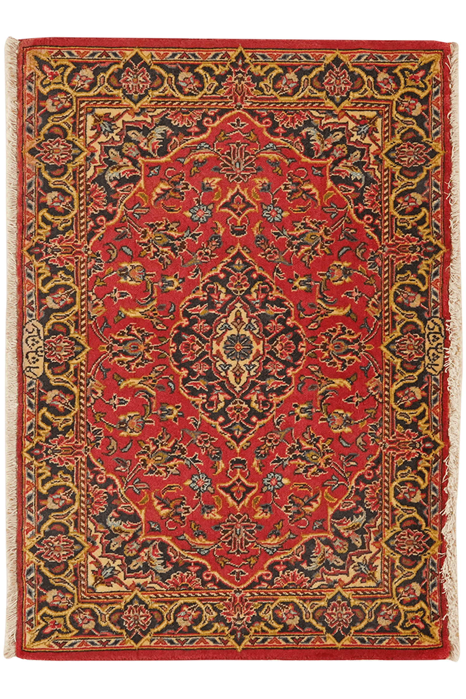 Kashan — Hand-knotted, 98x69 cm, Red, 100% Virgin Wool | Main view