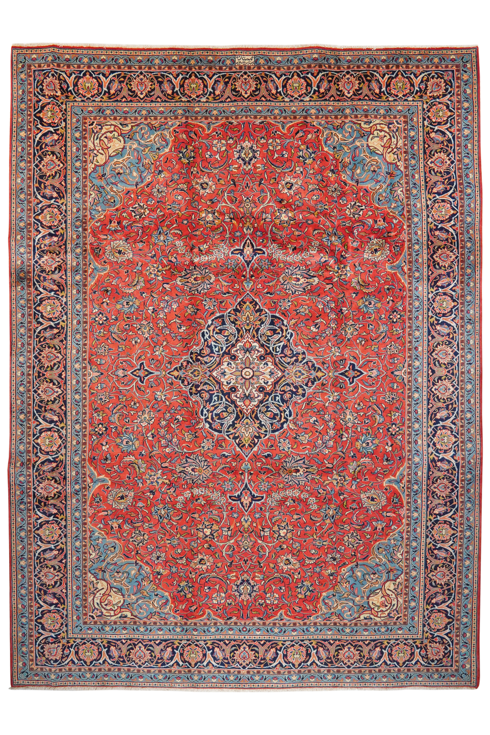 Sarough — Hand-knotted, 255x345 cm, Red, 100% Virgin Wool | Main view