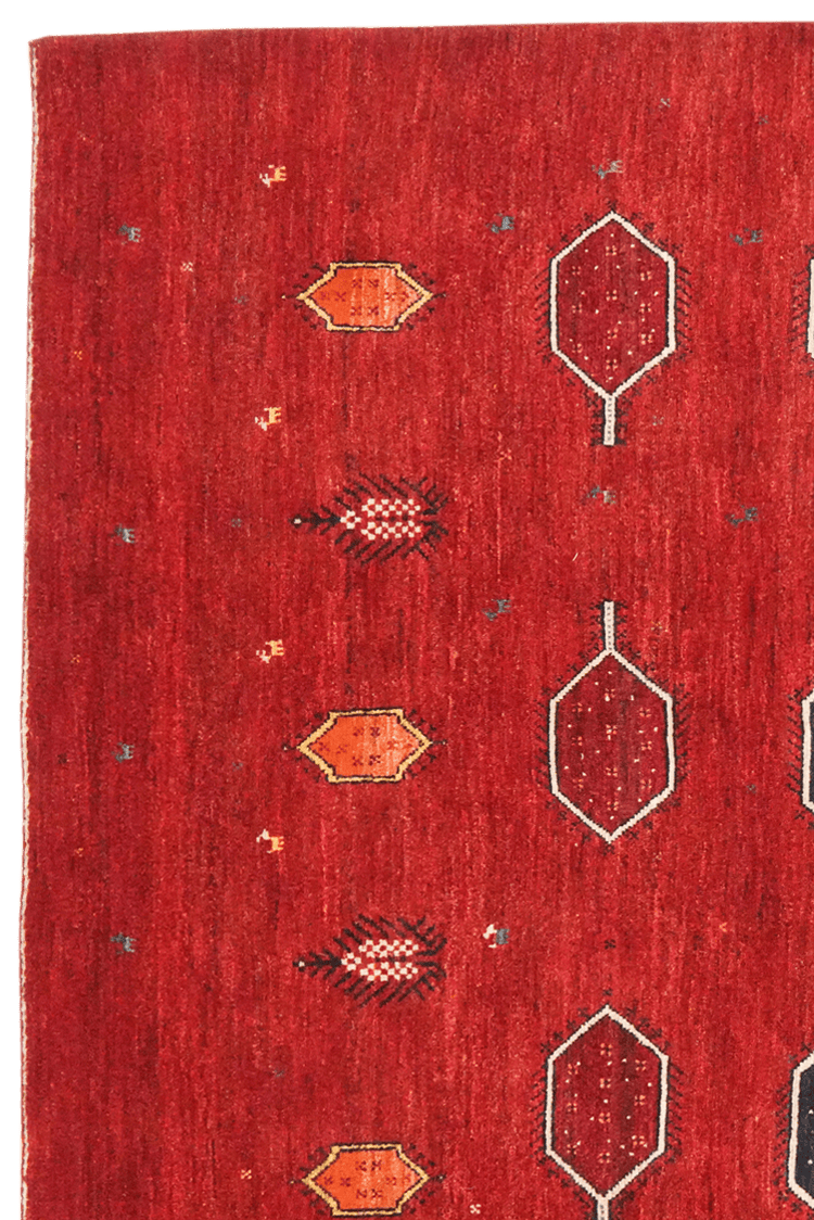 Rizbaf — Hand-knotted, 201x197 cm, Red, 100% Virgin Wool | View 3