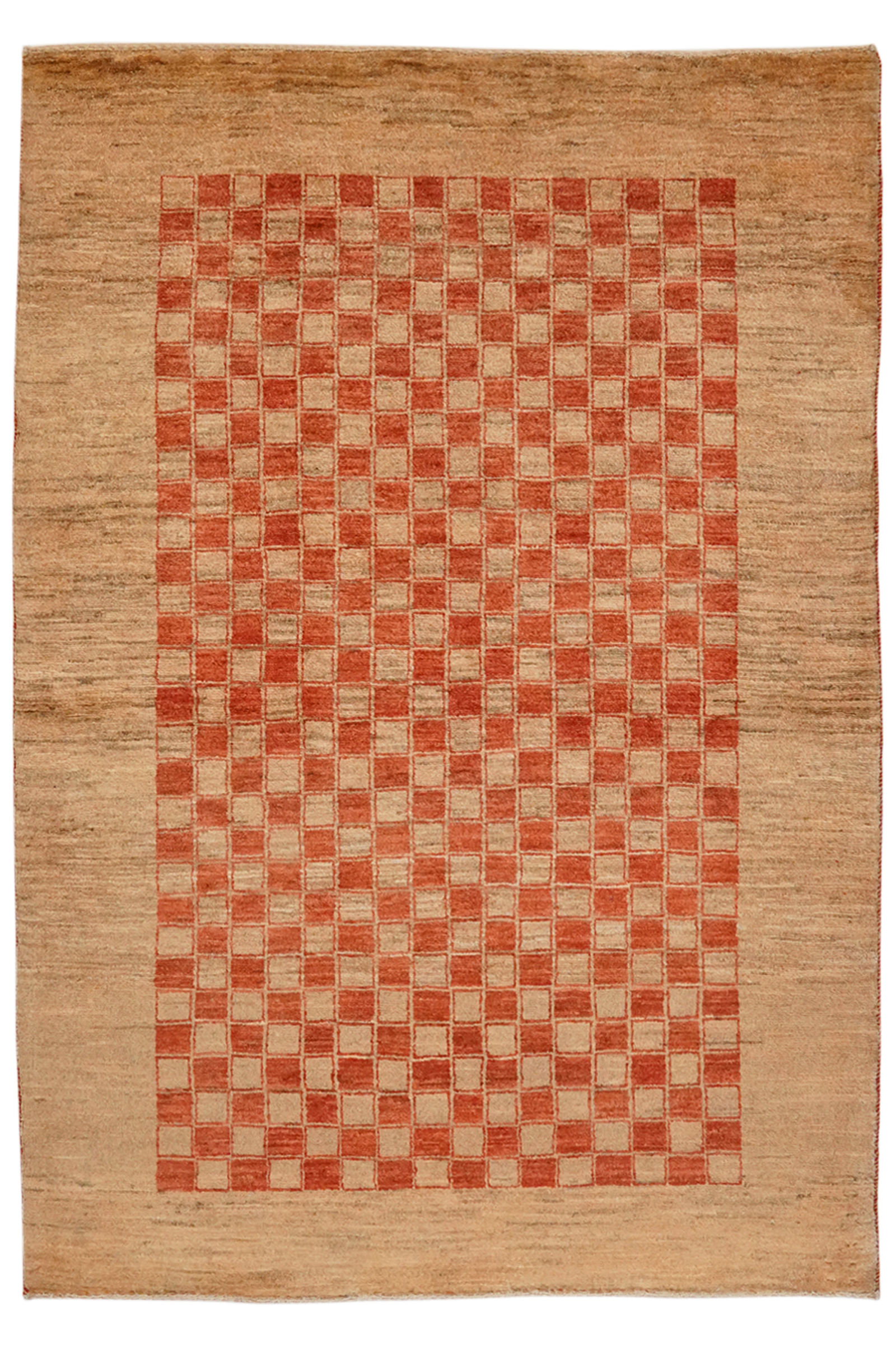 Rizbaf — Handgefertigt, 147x101 cm, Beige, 100% Virgin Wool | Main view