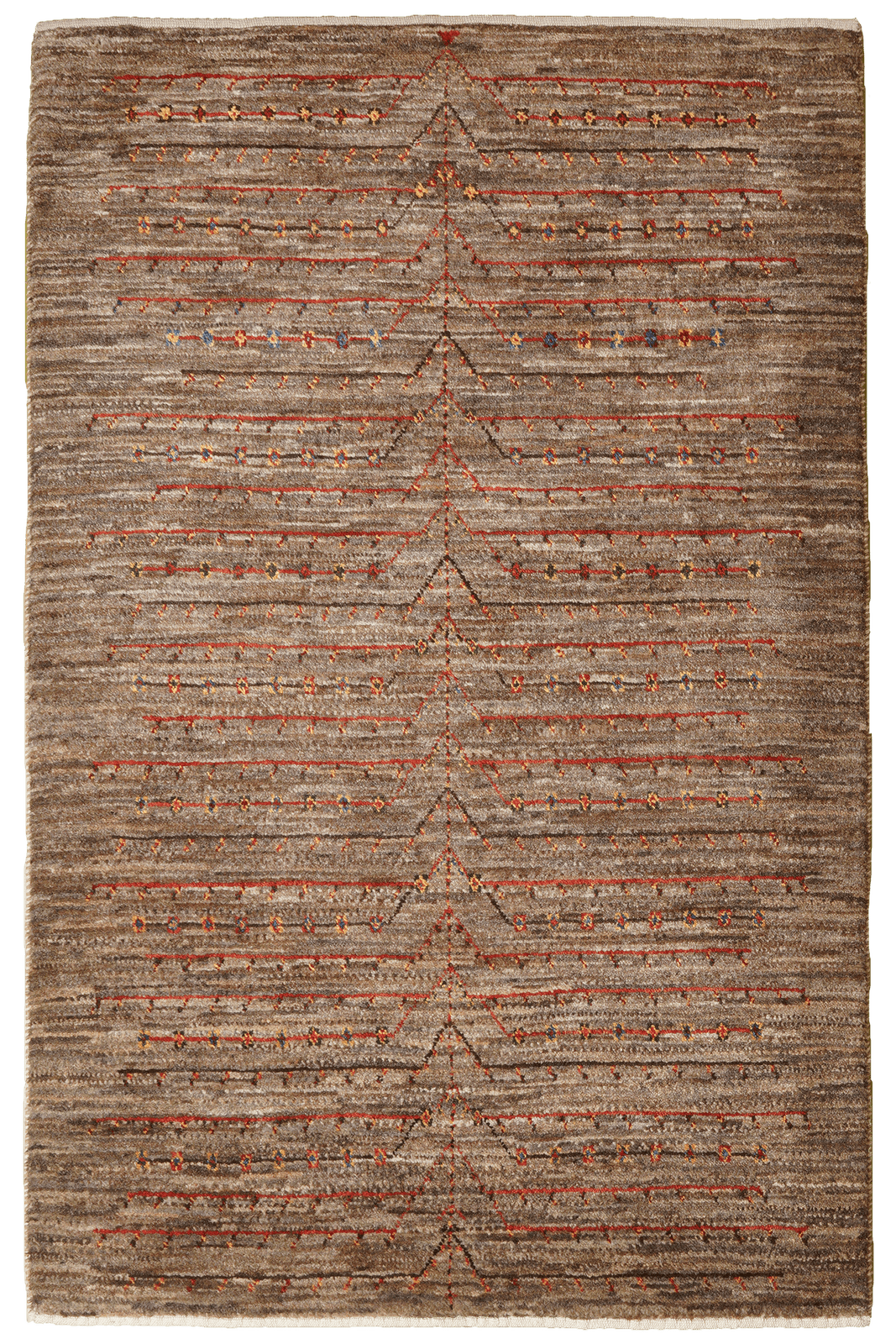 Rizbaf — Hand-knotted, 87x135 cm, Brown, 100% Virgin Wool | Main view