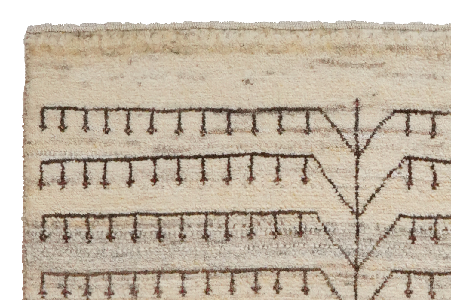 Rizbaf — Handgefertigt, 128x80 cm, Beige, 100% Virgin Wool | View 4