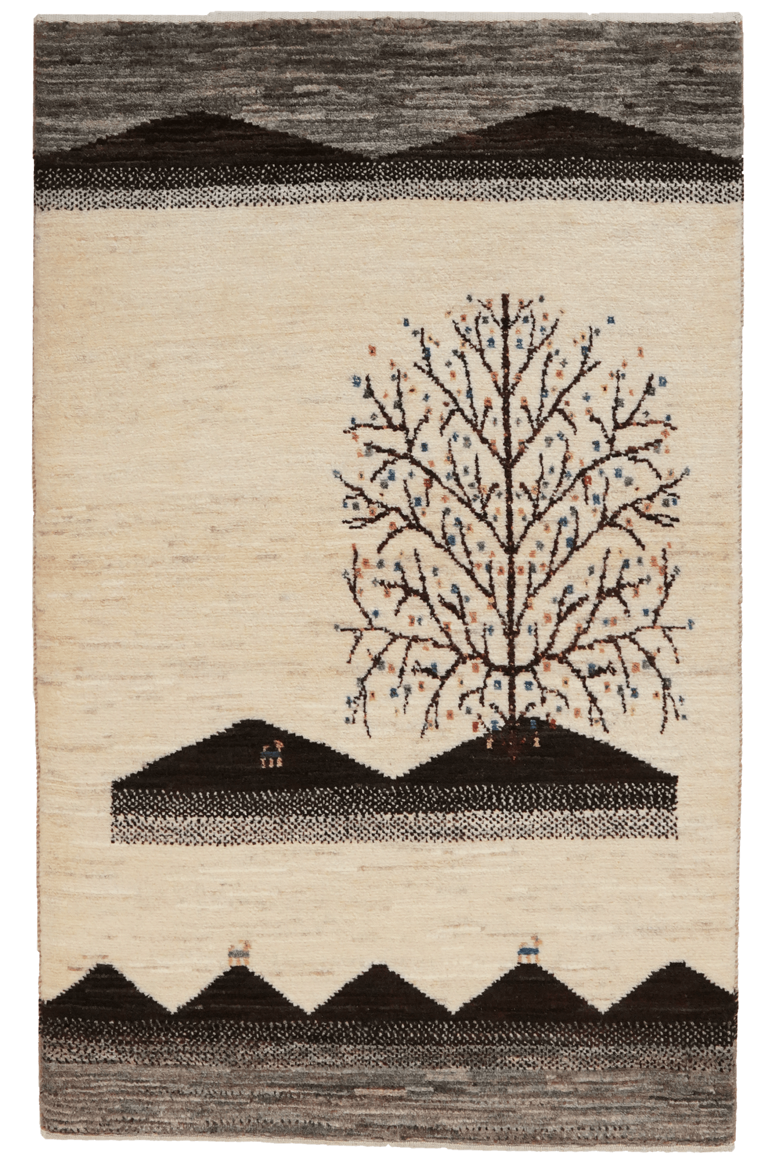 Rizbaf — Hand-knotted, 85x136 cm, Beige, 100% Virgin Wool | Main view