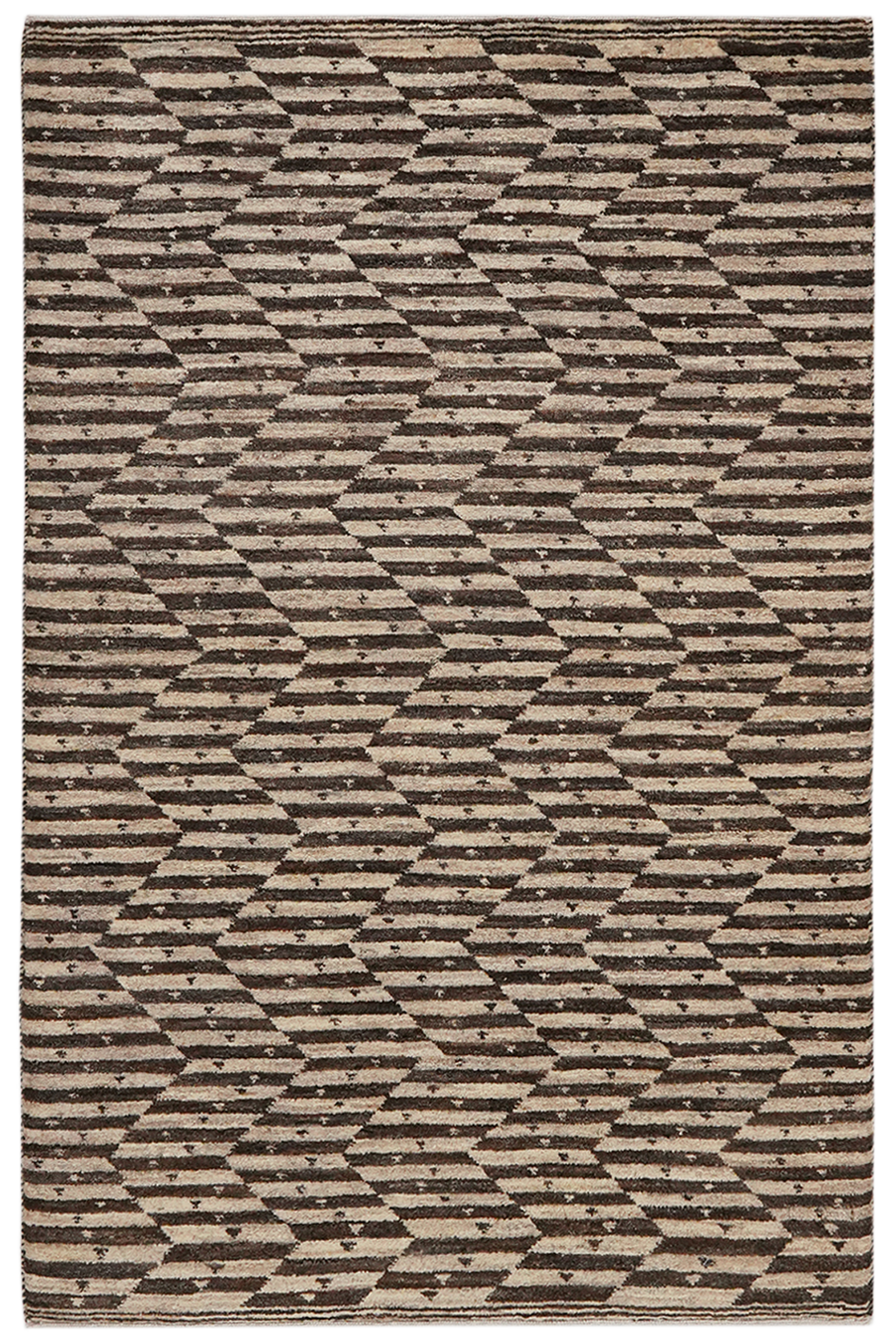 Rizbaf — Handgefertigt, 126x82 cm, Beige, 100% Virgin Wool | Main view