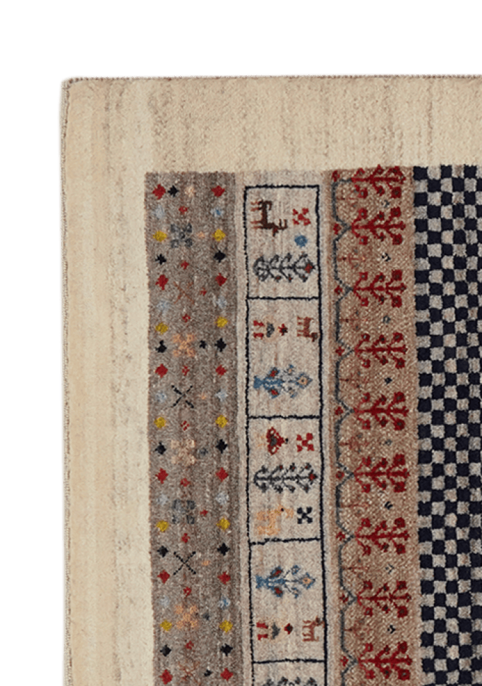Rizbaf — Hand-knotted, 83x125 cm, Beige, 100% Virgin Wool | View 3