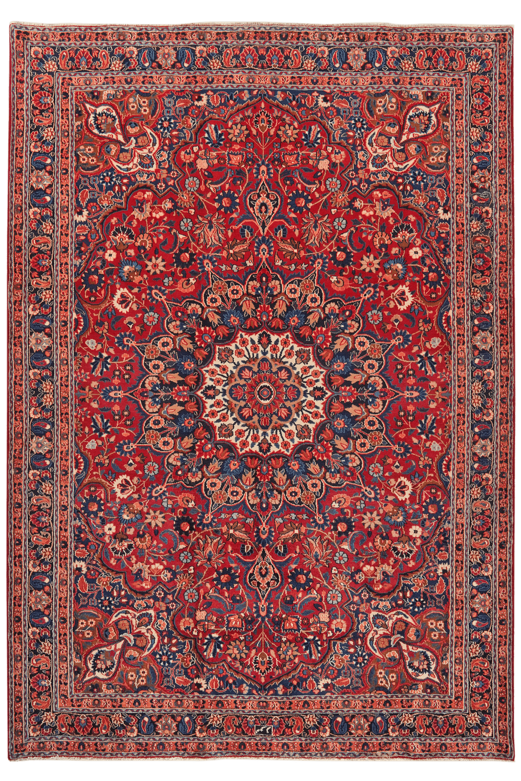 Moud — Hand-knotted, 202x290 cm, Red, 100% Virgin Wool | Main view