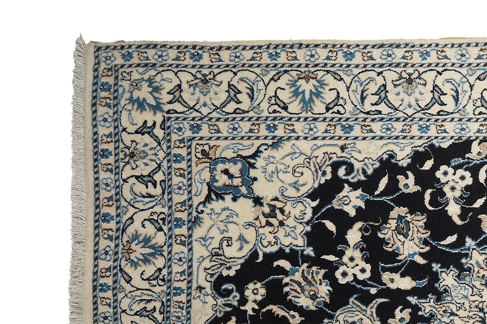 Nain 12La — Hand-knotted, 147x212 cm, Blue, 100% Virgin Wool | View 3