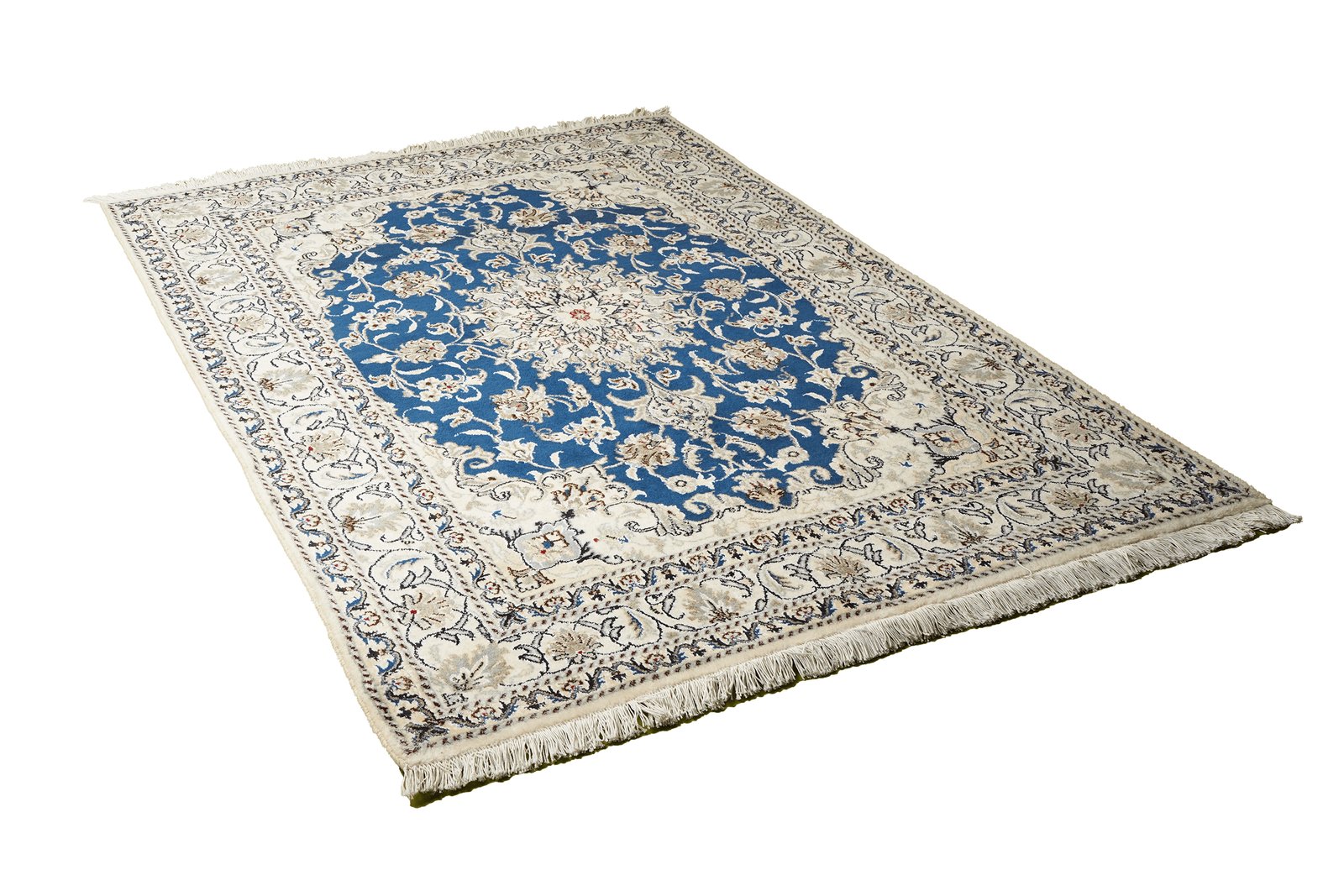 Nain 12La — Hand-knotted, 149x207 cm, Blue, 100% Virgin Wool | View 4