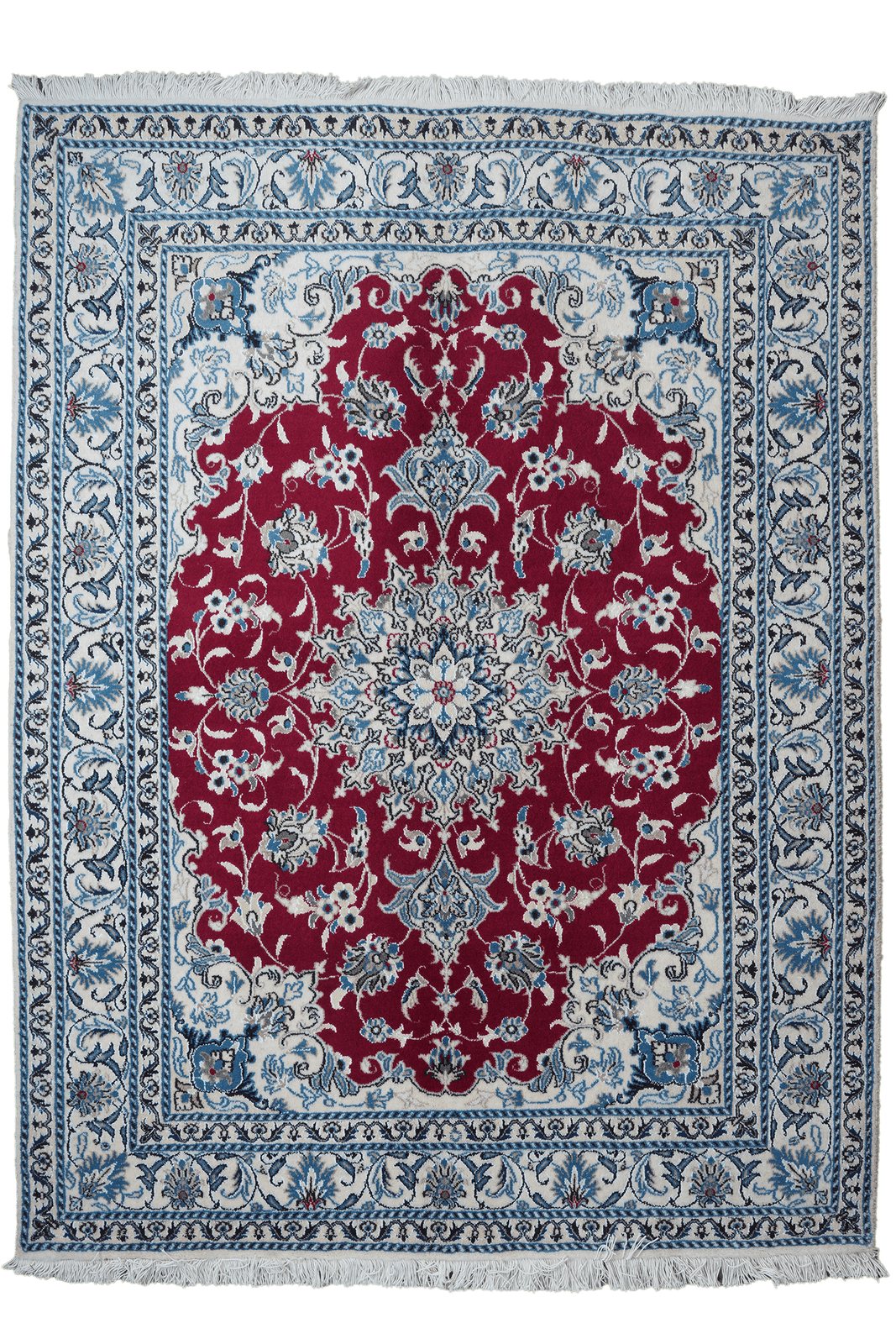 Nain 12La — Hand-knotted, 150x200 cm, Red, 100% Virgin Wool | Main view