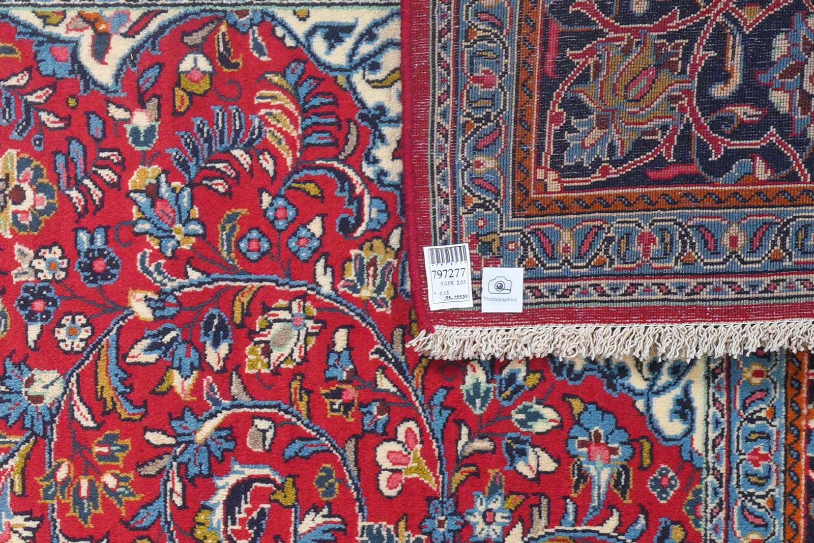 Sarough — Hand-knotted, 203x303 cm, Red, 100% Virgin Wool | View 6