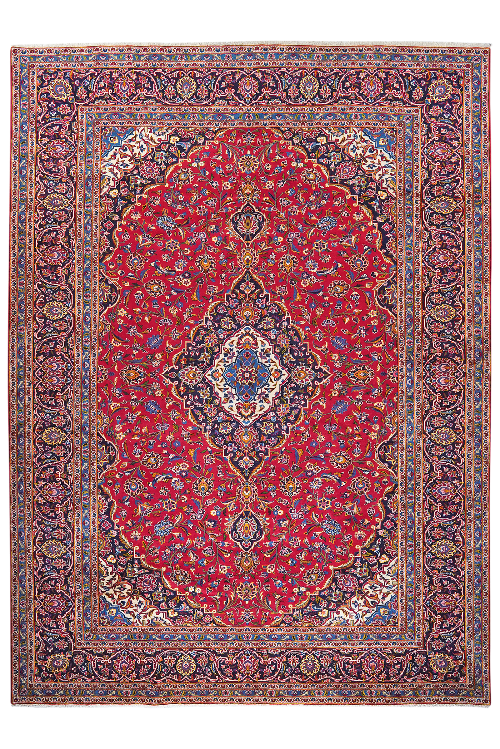 Ardakan — Handgefertigt, 412x298 cm, Blau, 100% Virgin Wool | Main view