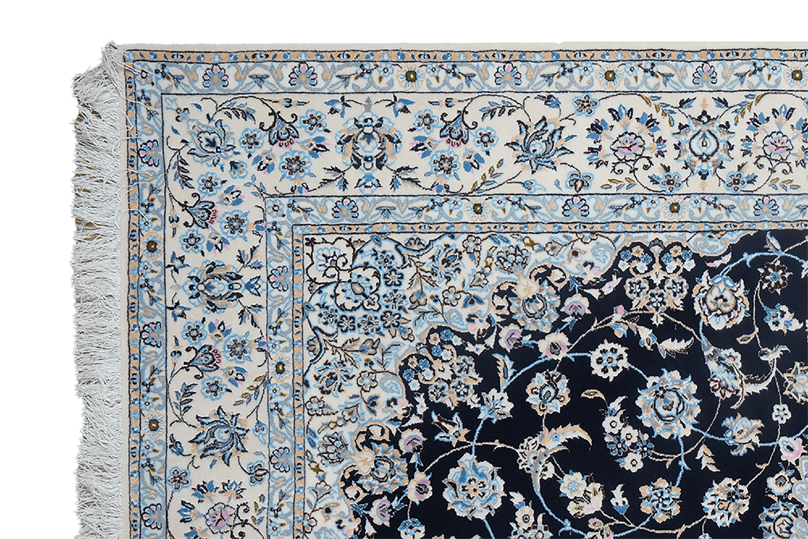 Nain 6La — Hand-knotted, 162x238 cm, Blue, 100% Virgin Wool | View 3