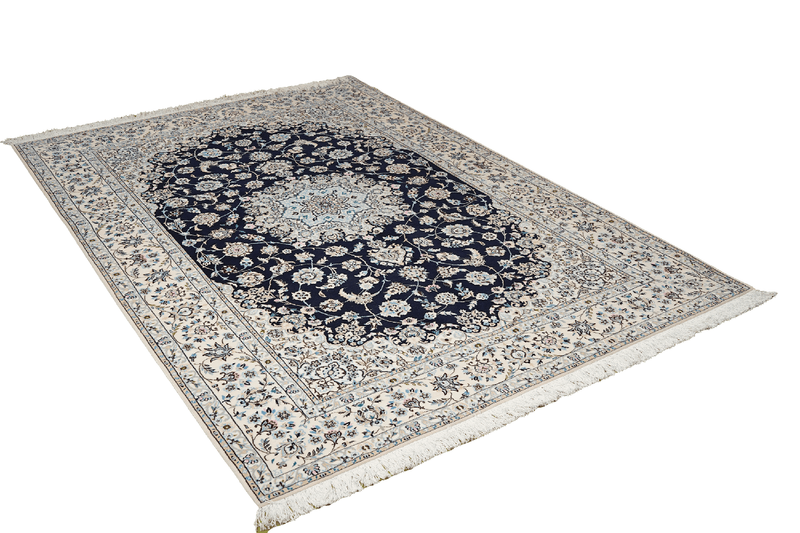 Nain 6La — Hand-knotted, 162x238 cm, Blue, 100% Virgin Wool | View 4