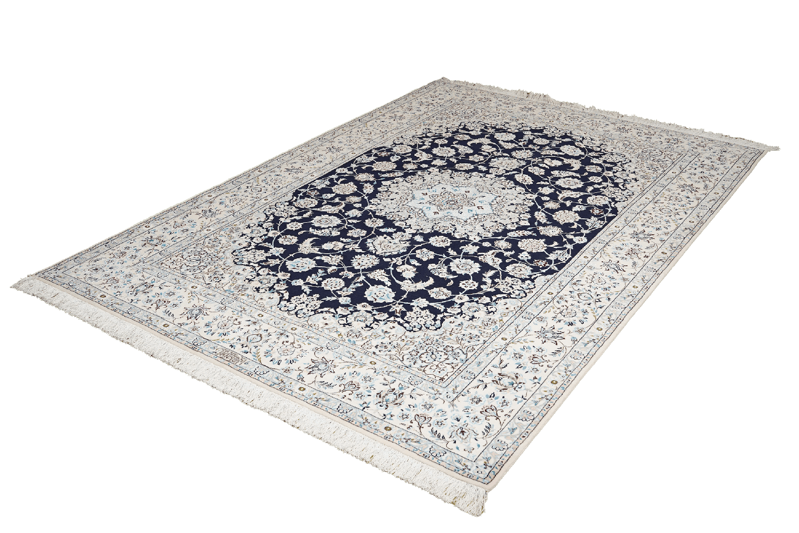 Nain 6La — Hand-knotted, 162x238 cm, Blue, 100% Virgin Wool | View 5
