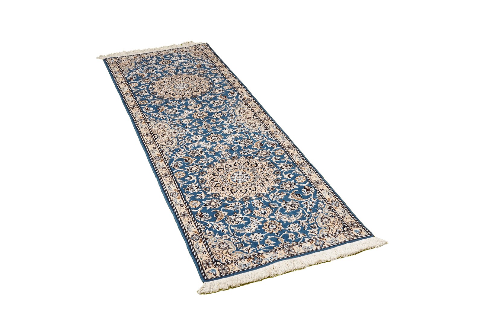 Nain 9La — Hand-knotted, 61x193 cm, Blue, 100% Virgin Wool | View 4