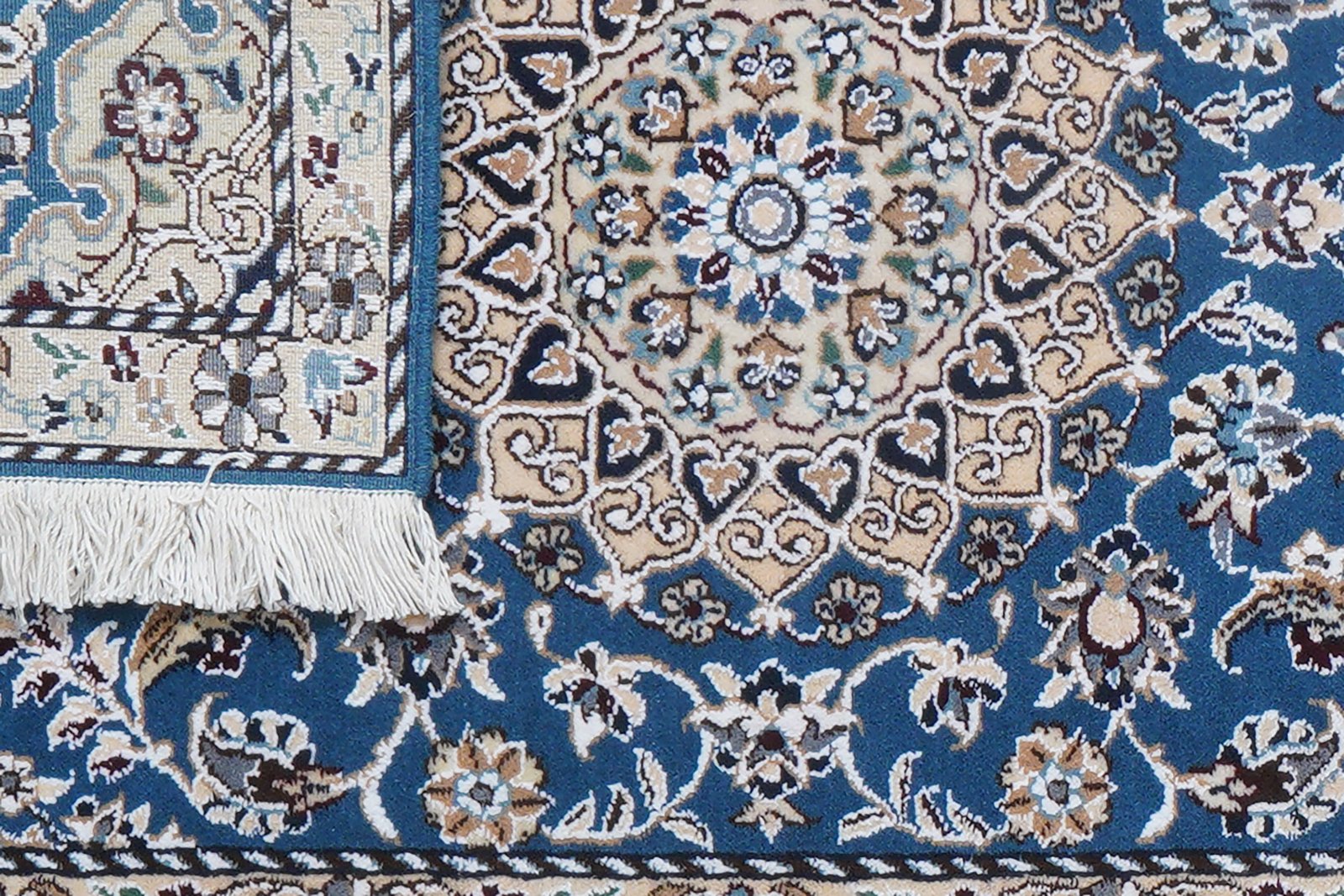 Nain 9La — Hand-knotted, 61x193 cm, Blue, 100% Virgin Wool | View 8