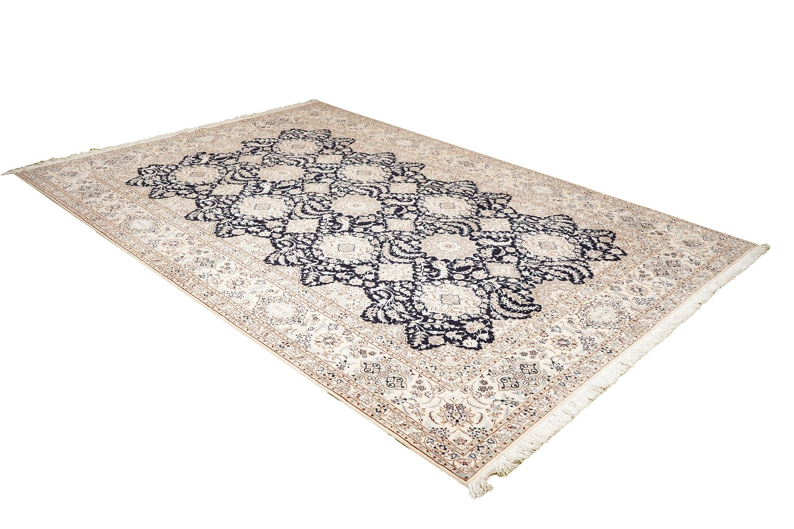 Nain 6La — Hand-knotted, 210x304 cm, Blue, 100% Virgin Wool | View 4