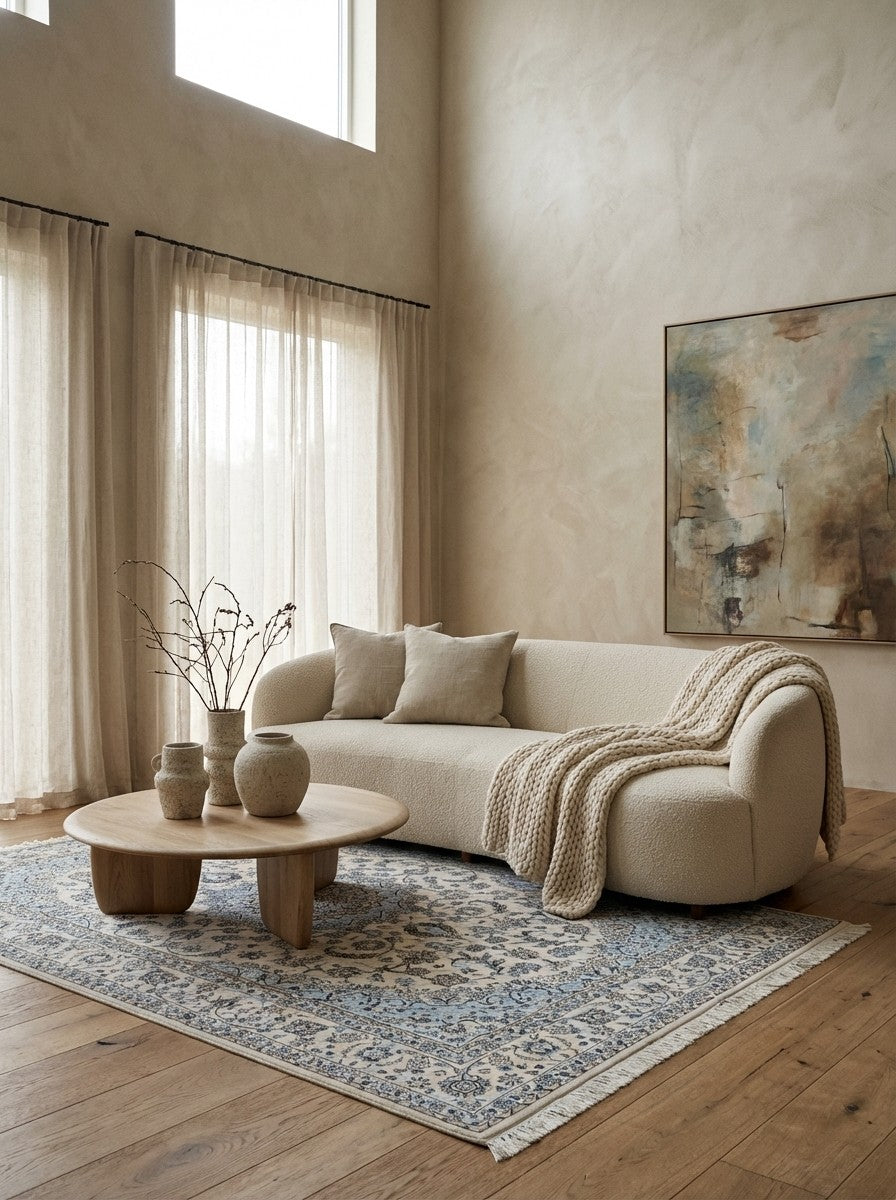 Nain 6La — Hand-knotted, 161x233 cm, Beige, 100% Virgin Wool | Detail view