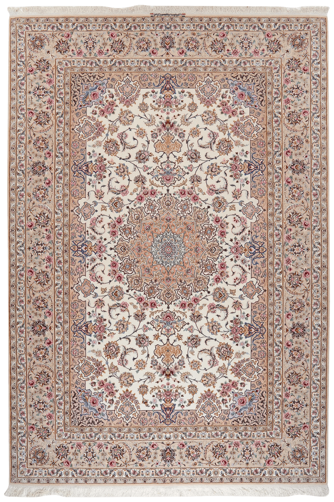 Isfahan — Hand-knotted, 208x305 cm, Beige, 100% Virgin Wool | Main view