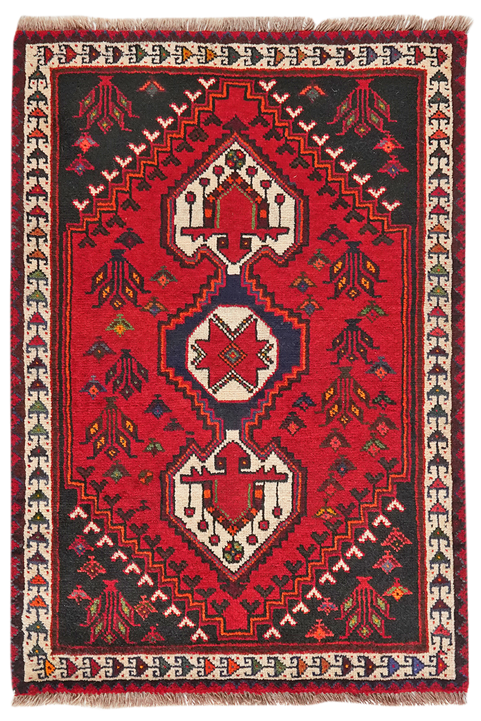 Gashgai — Handgefertigt, 127x88 cm, Beige, 100% Virgin Wool | Main view