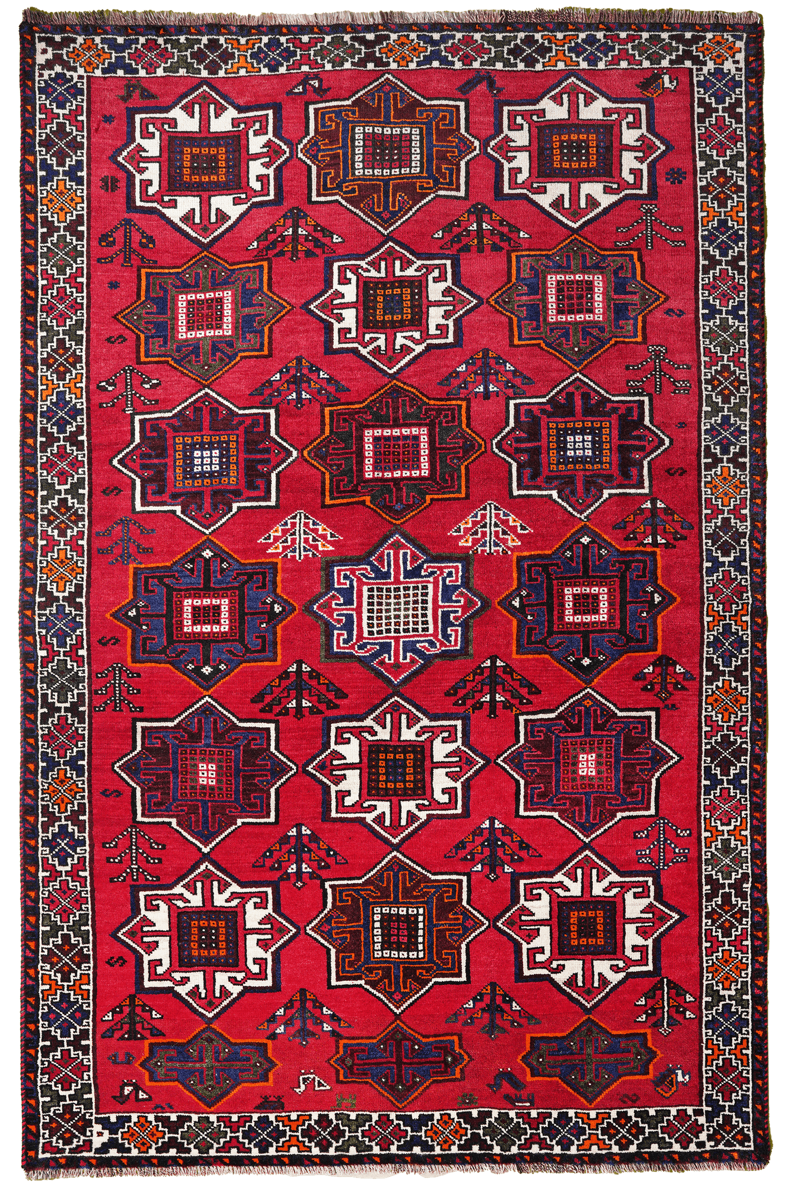 Gashgai — Hand-knotted, 157x242 cm, Red, 100% Virgin Wool | Main view
