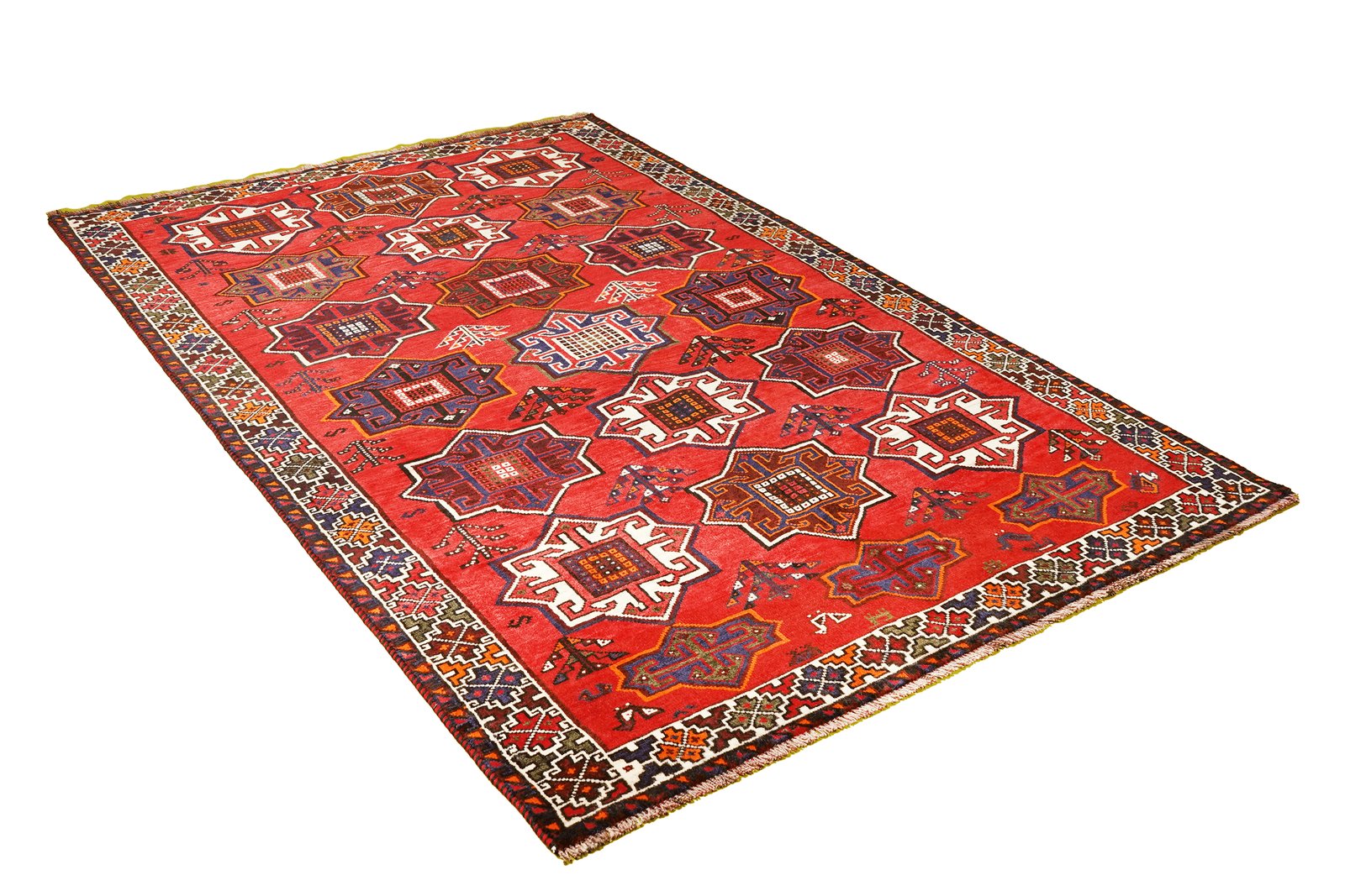 Gashgai — Hand-knotted, 157x242 cm, Red, 100% Virgin Wool | View 4