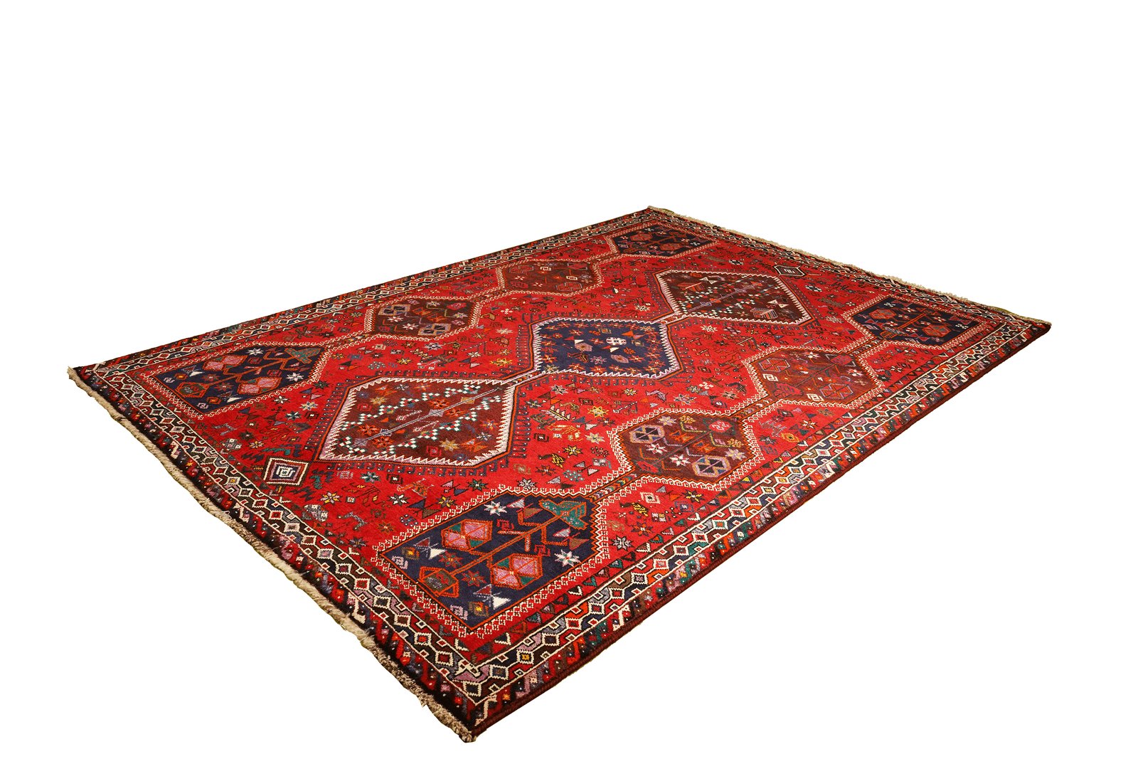 Gashgai — Hand-knotted, 201x286 cm, Red, 100% Virgin Wool | View 5