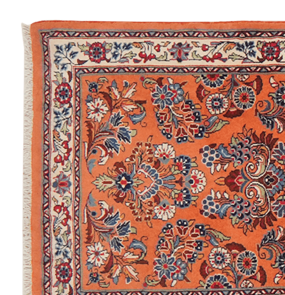 Sarough — Hand-knotted, 79x392 cm, Orange, 100% Virgin Wool | View 3