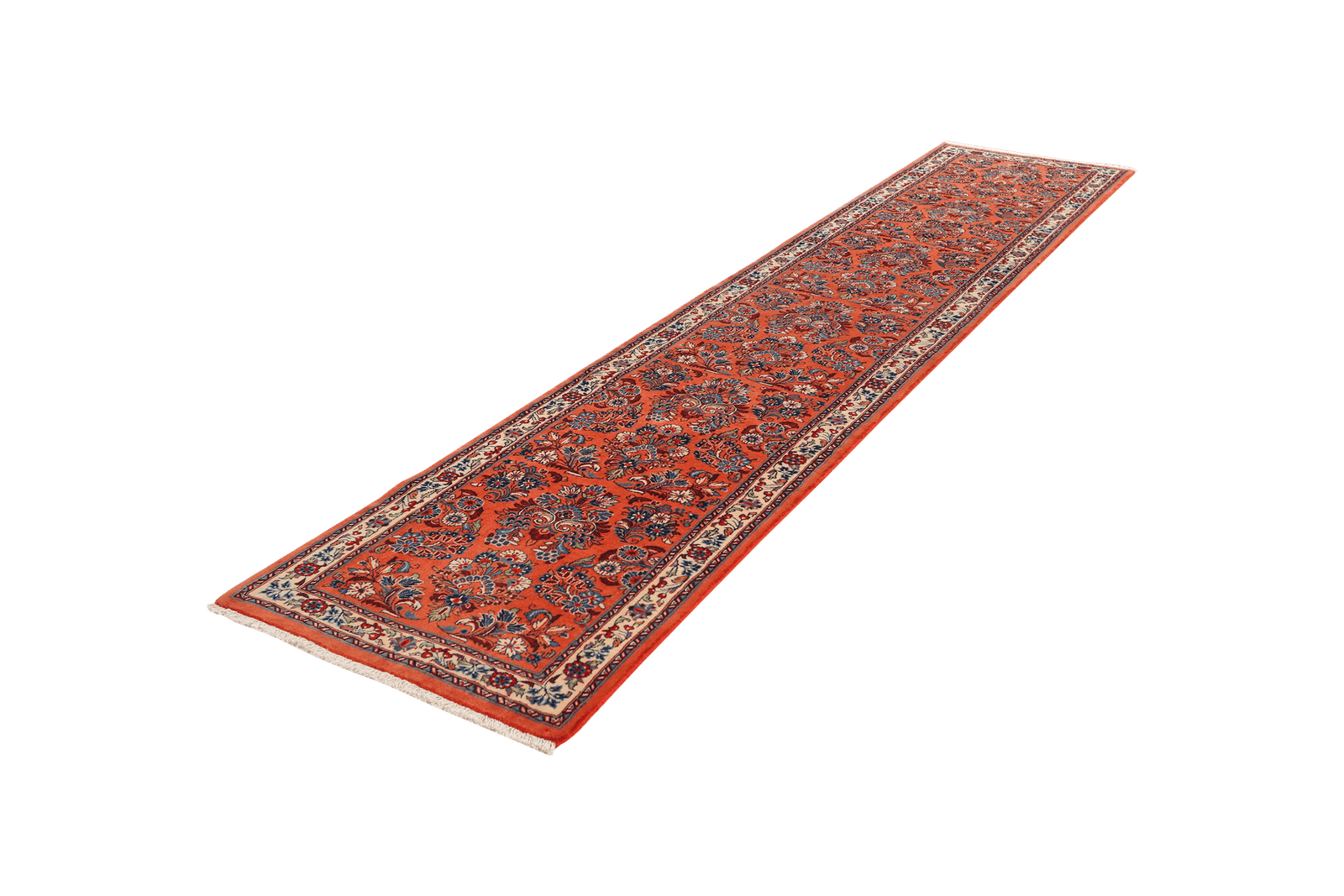 Sarough — Hand-knotted, 79x392 cm, Orange, 100% Virgin Wool | View 5