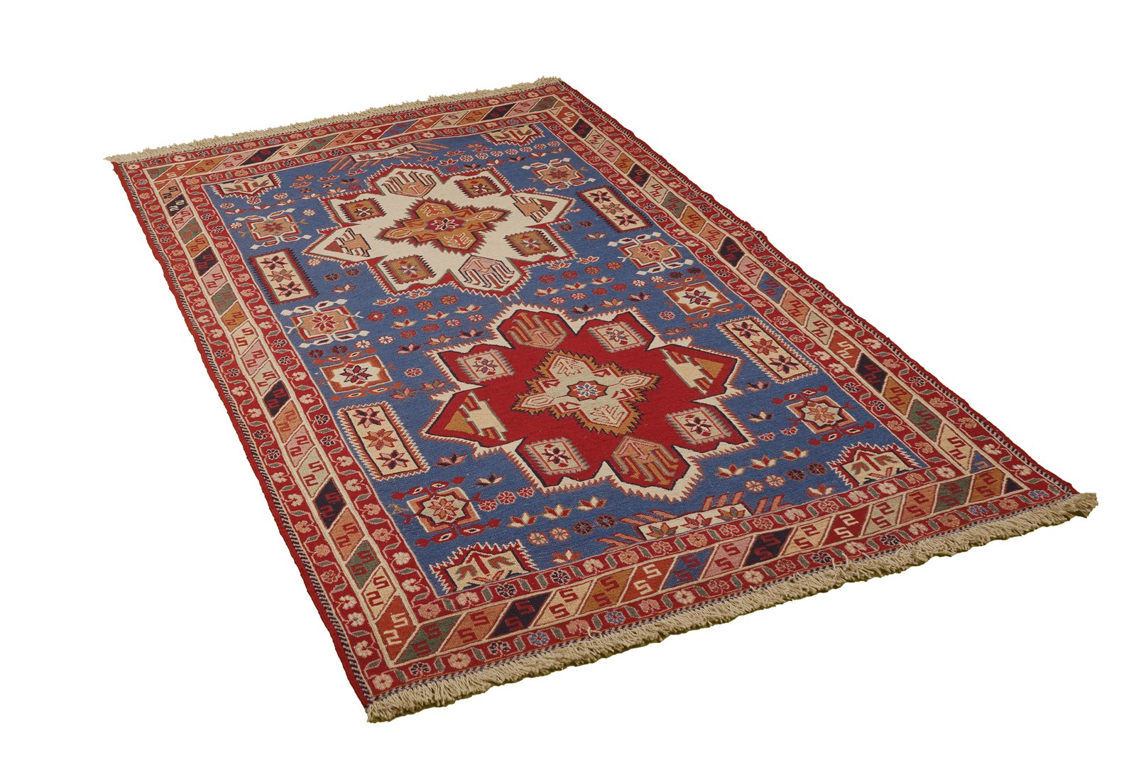 Sumak Shahsavan — Handmade, 108x154 cm, Blue, 100% Virgin Wool | View 4