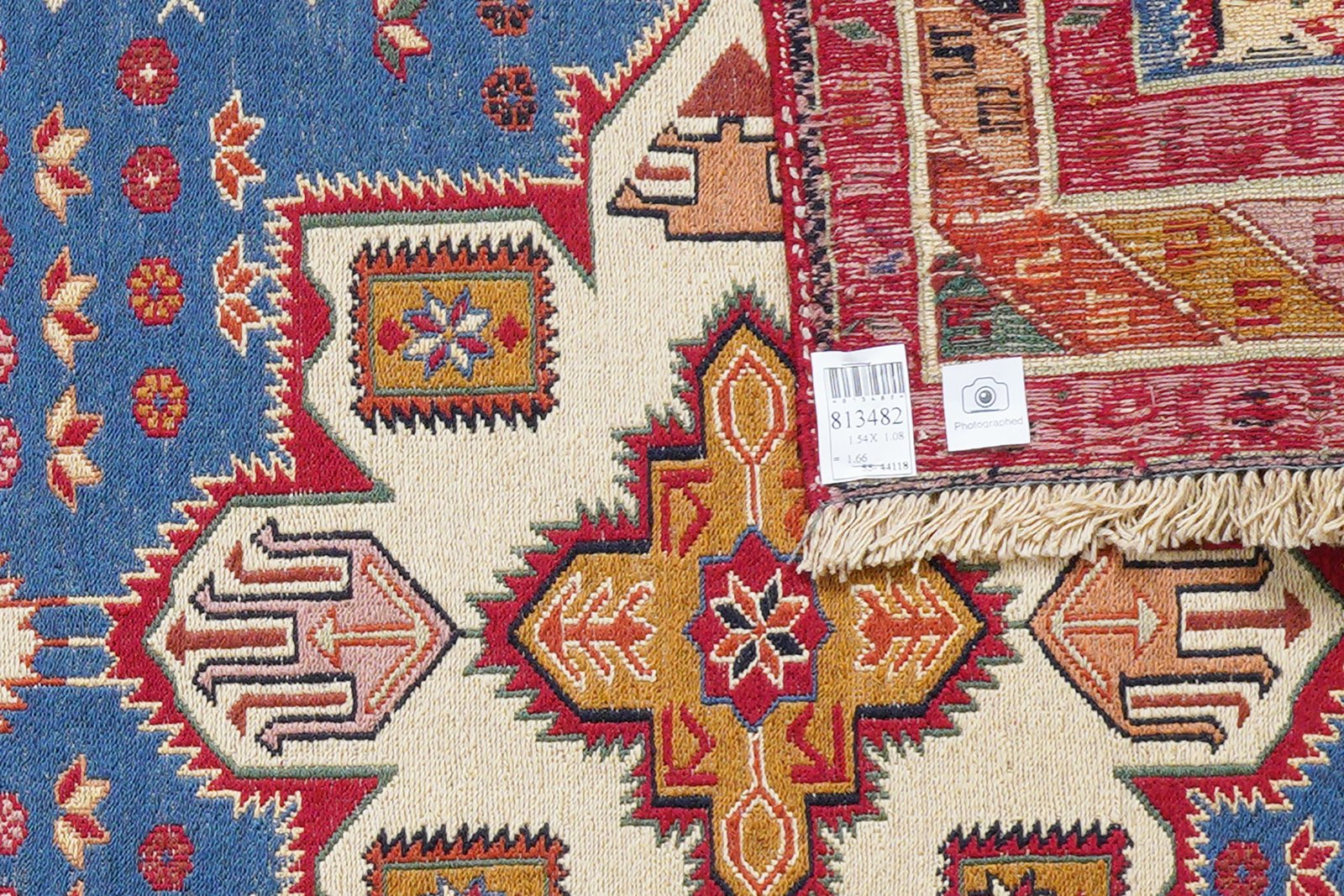 Sumak Shahsavan — Handmade, 108x154 cm, Blue, 100% Virgin Wool | View 5