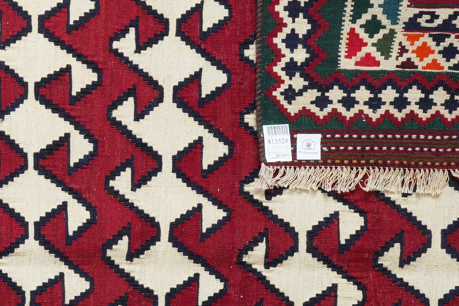 Kelim Gashgai Old — Handmade, 159x222 cm, Red, 100% Virgin Wool | View 5