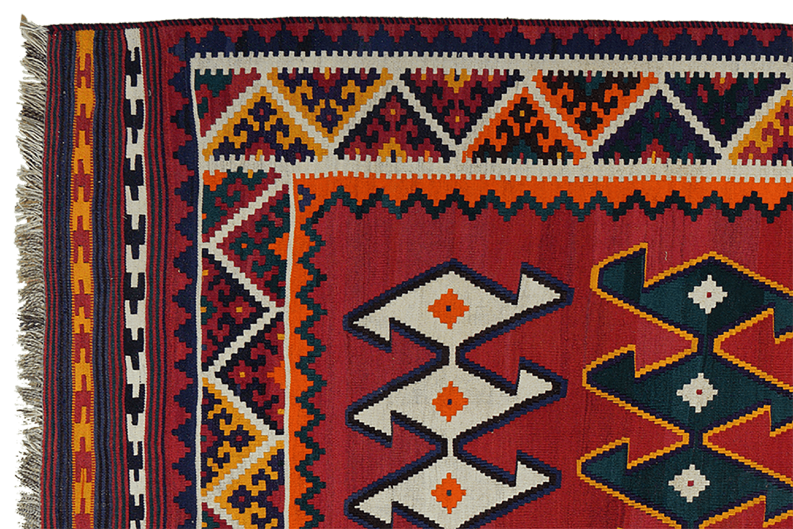 Kelim Gashgai Old — Handmade, 165x310 cm, Red, 100% Virgin Wool | View 3