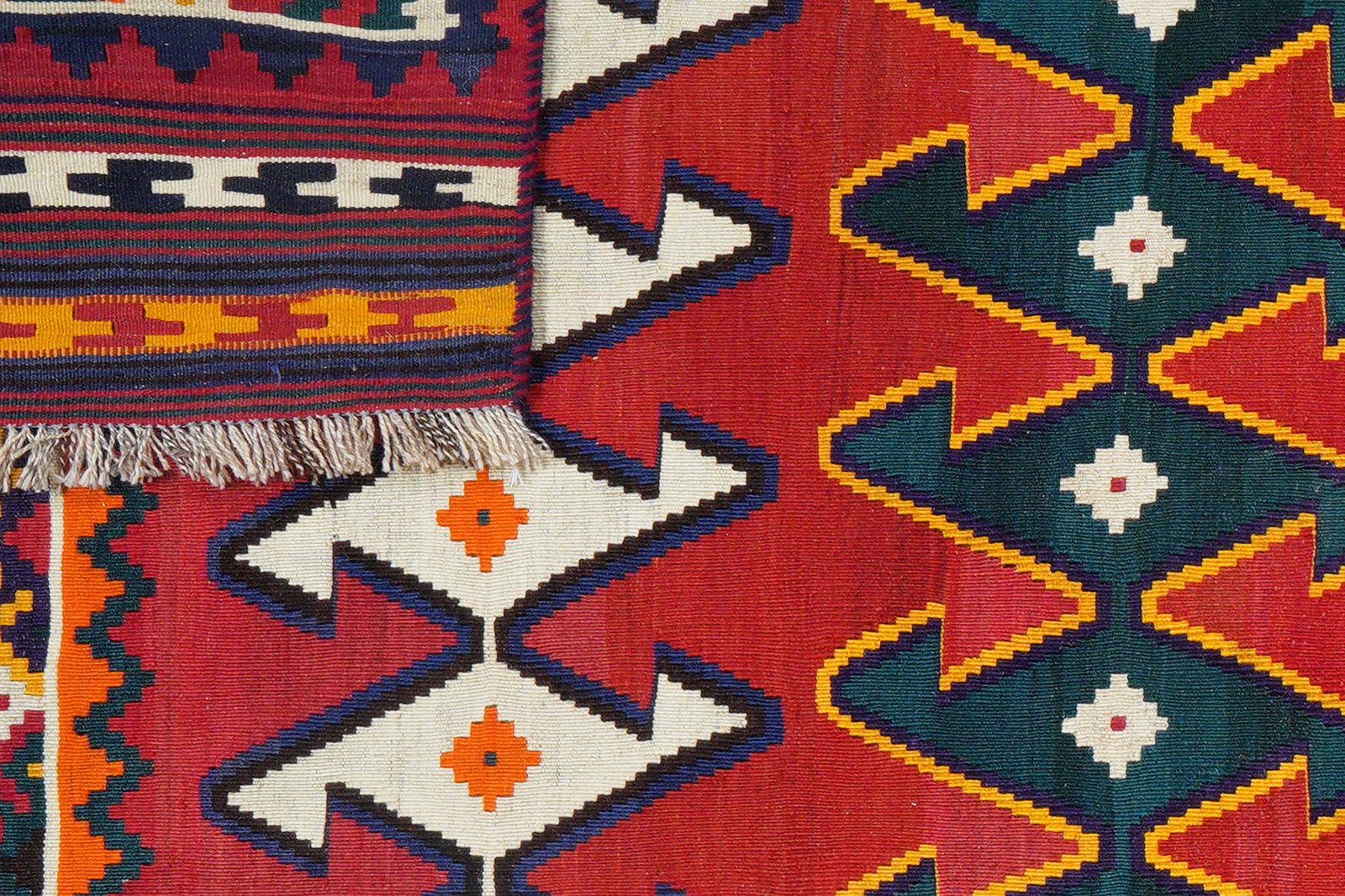 Kelim Gashgai Old — Handmade, 165x310 cm, Red, 100% Virgin Wool | View 7