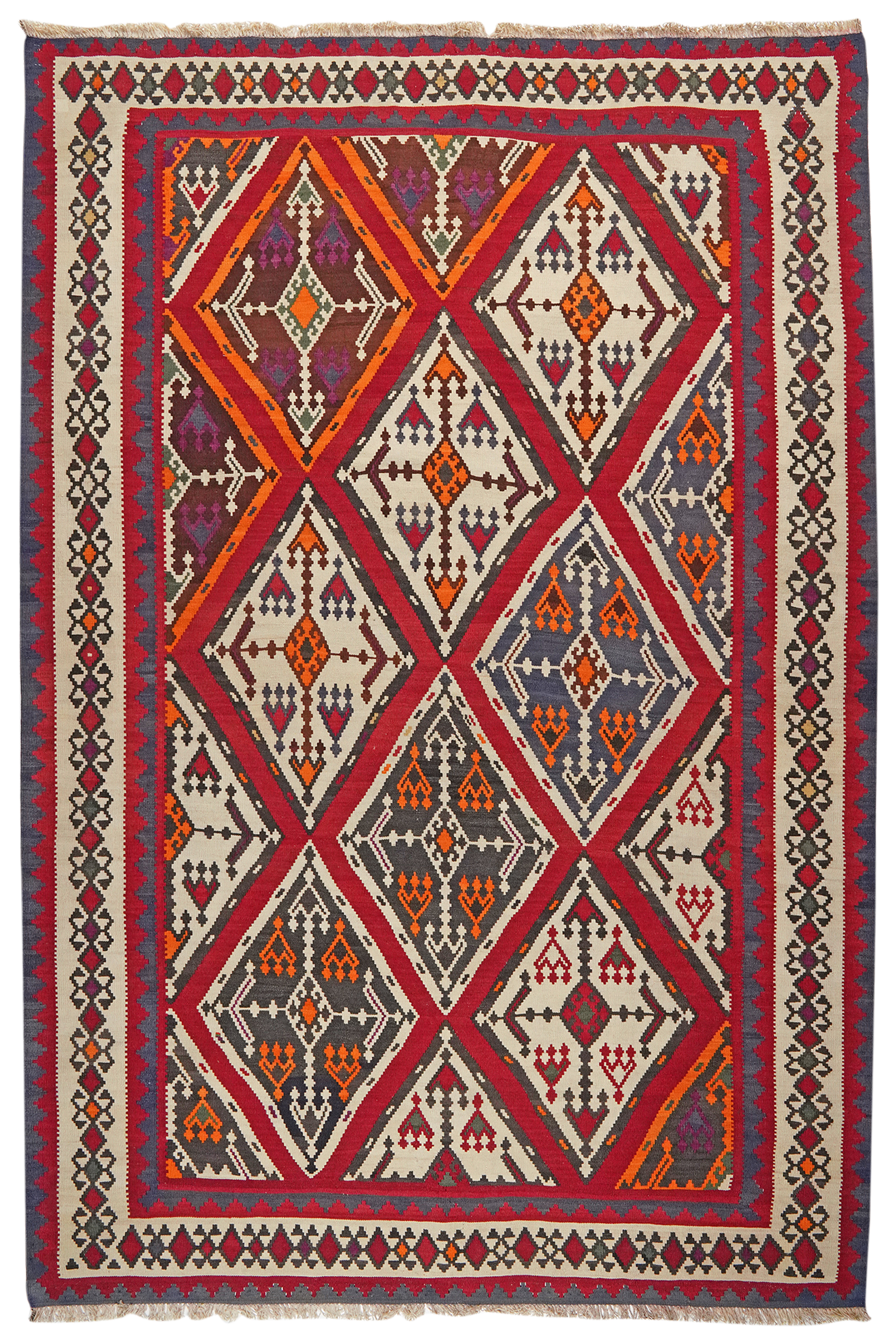 Kelim Gashgai Old — Handgefertigt, 272x179 cm, Beige, 100% Virgin Wool | Main view