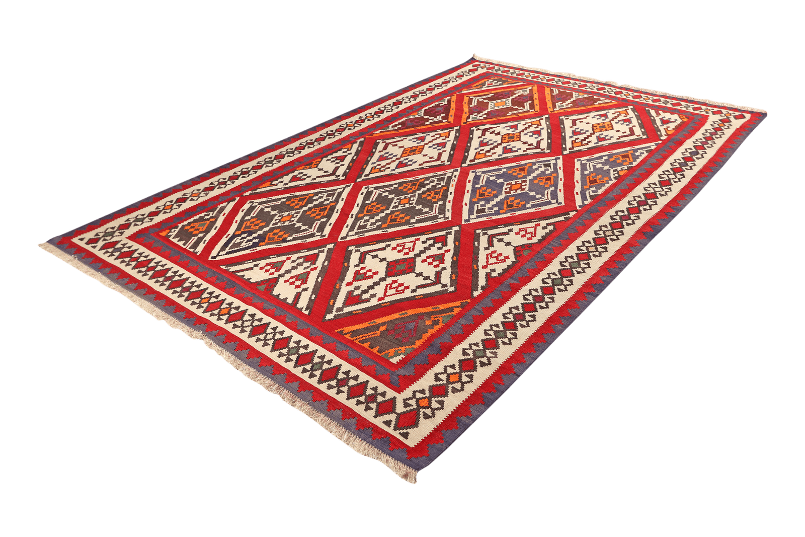 Kelim Gashgai Old — Handmade, 179x272 cm, Red, 100% Virgin Wool | View 5