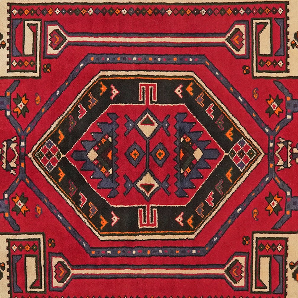 Shahsavan — Hand-knotted, 141x212 cm, Red, 100% Virgin Wool | View 4