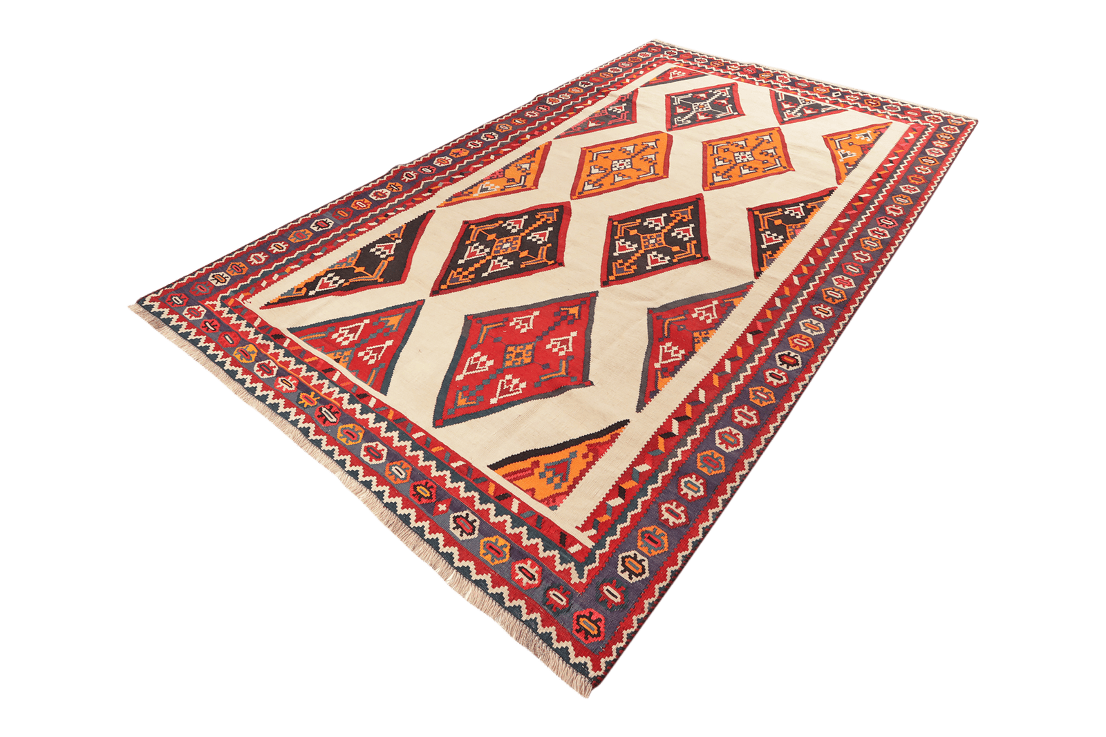 Kelim Gashgai Old — Handmade, 170x280 cm, Beige, 100% Virgin Wool | View 5