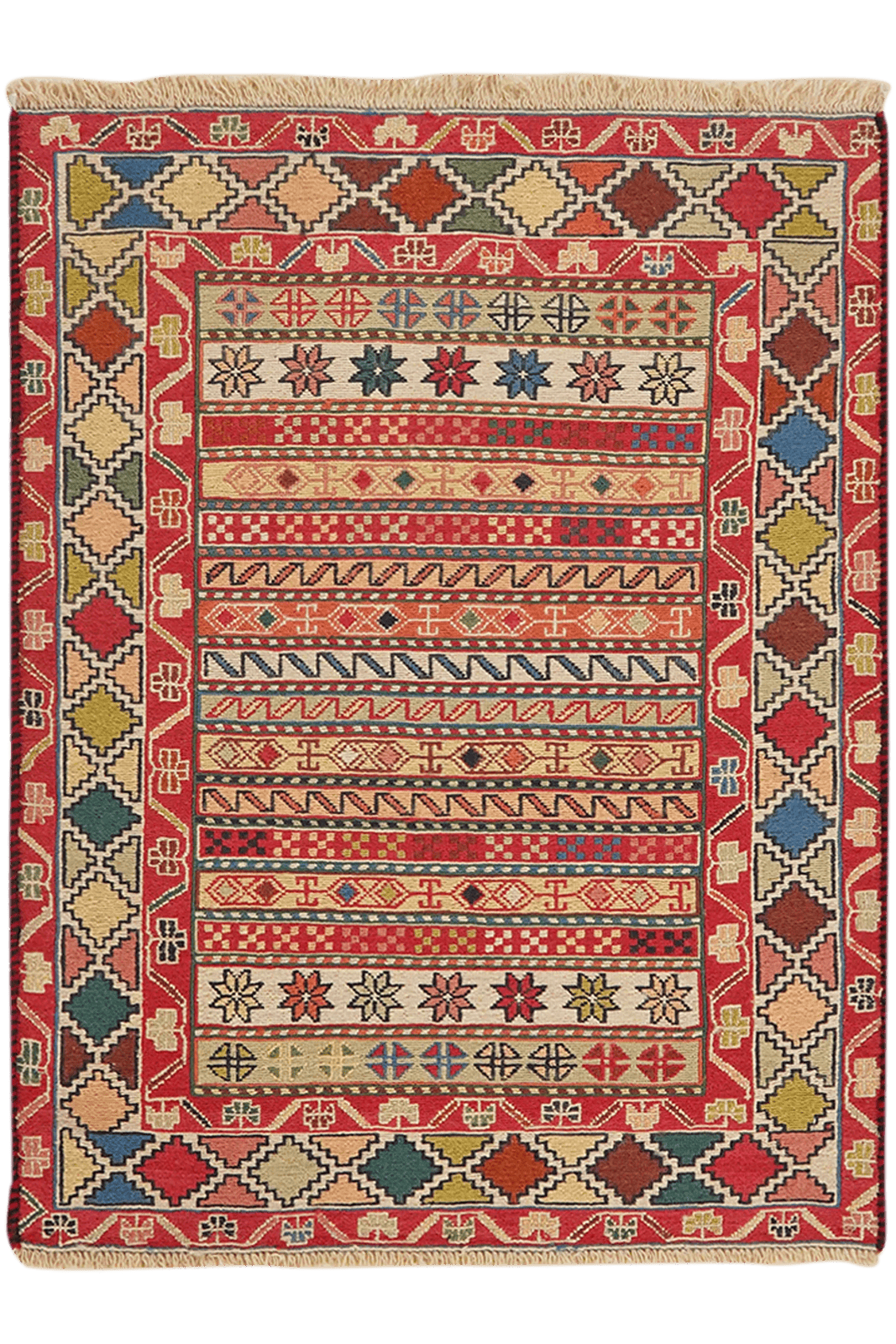 Sumak Shahsavan — Handmade, 73x93 cm, Multicolor, 100% Virgin Wool | Main view