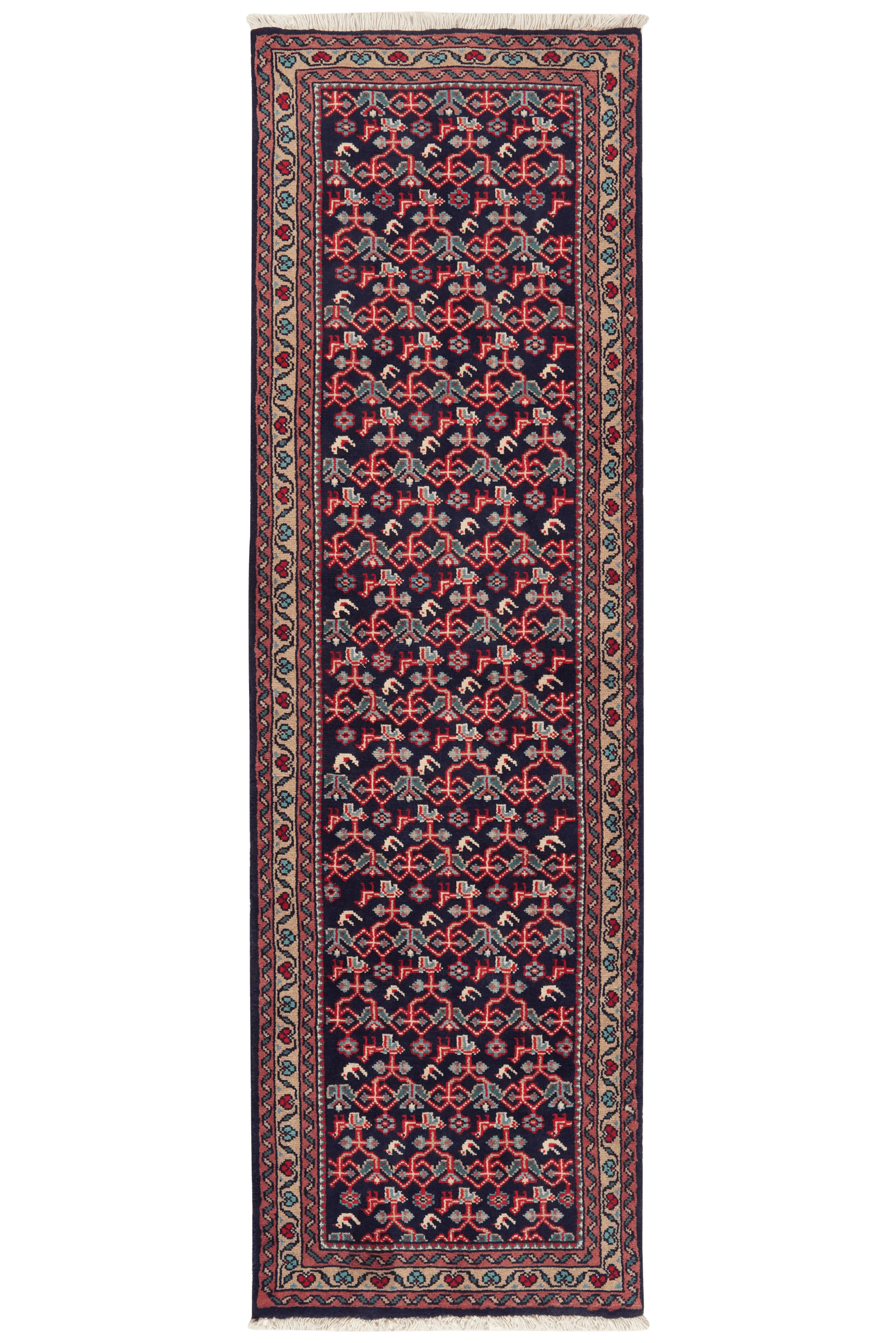 Assadabad — Hand-knotted, 72x236 cm, Blue, 100% Virgin Wool | Main view