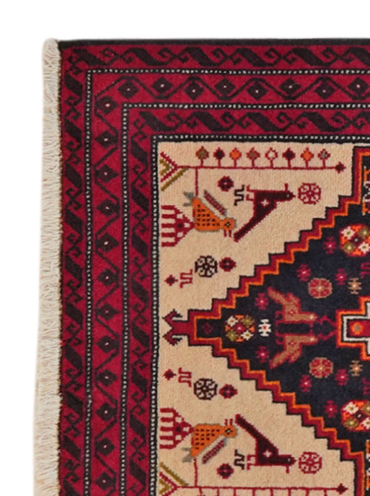 Belutch — Hand-knotted, 68x97 cm, Blue, 100% Virgin Wool | View 3