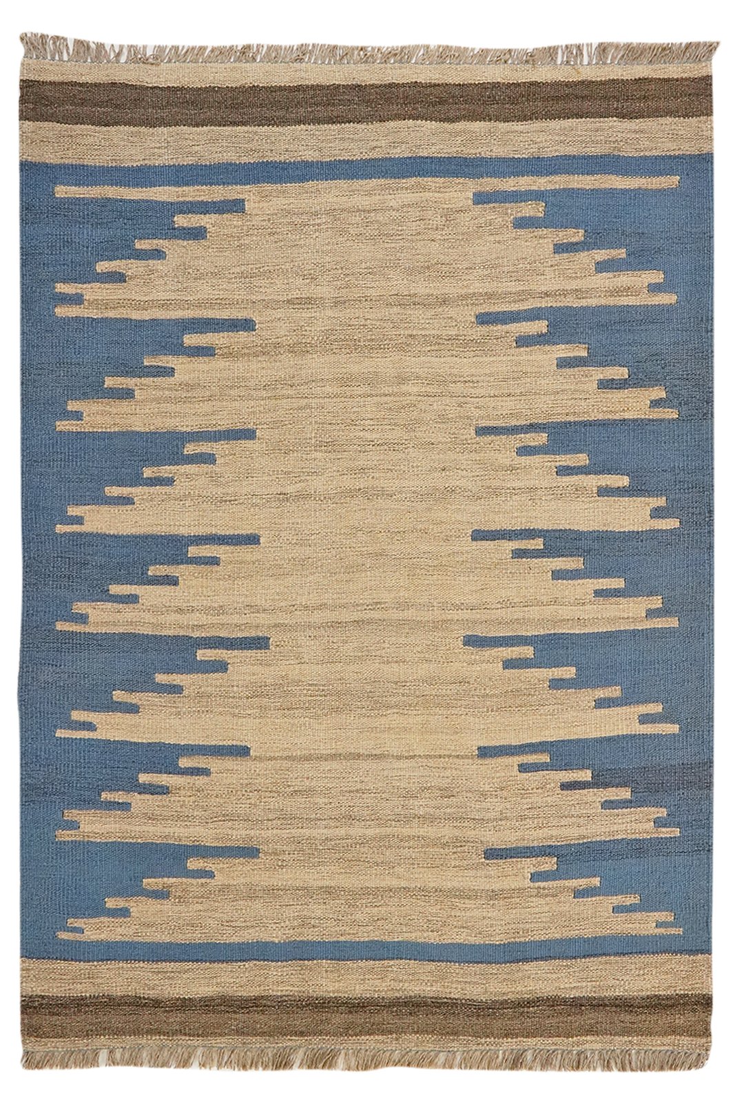 Kelim Gashgai — Handmade, 101x141 cm, Beige, 100% Virgin Wool | Main view