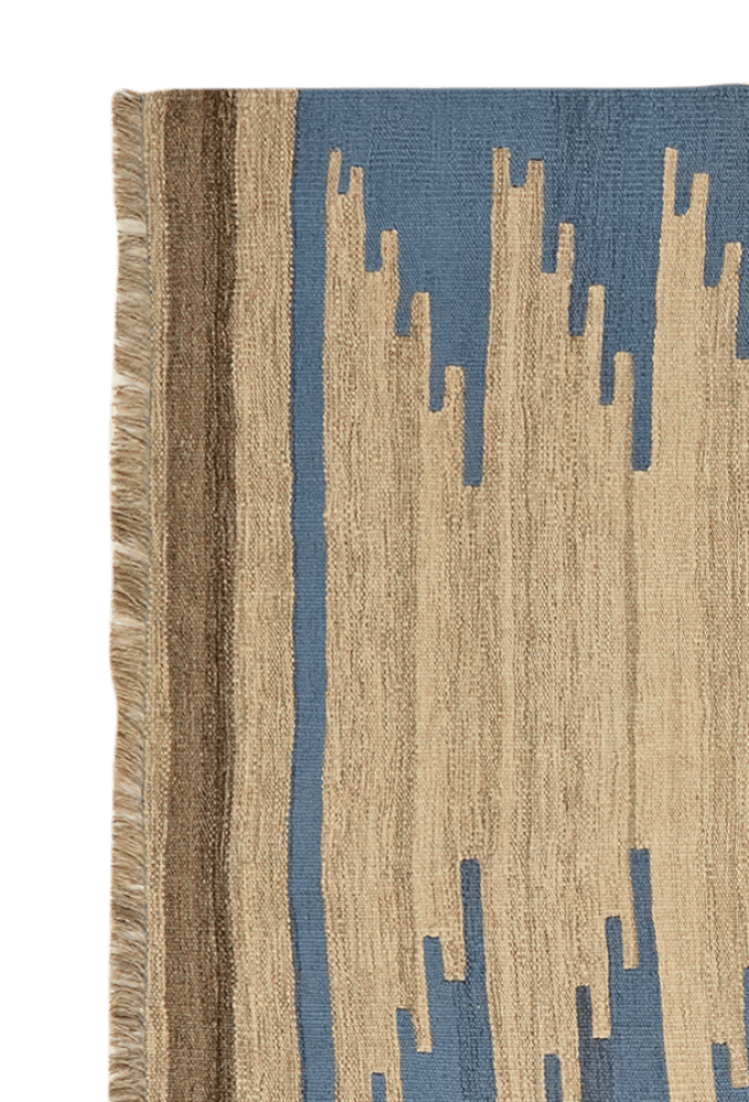 Kelim Gashgai — Handmade, 101x141 cm, Beige, 100% Virgin Wool | View 3