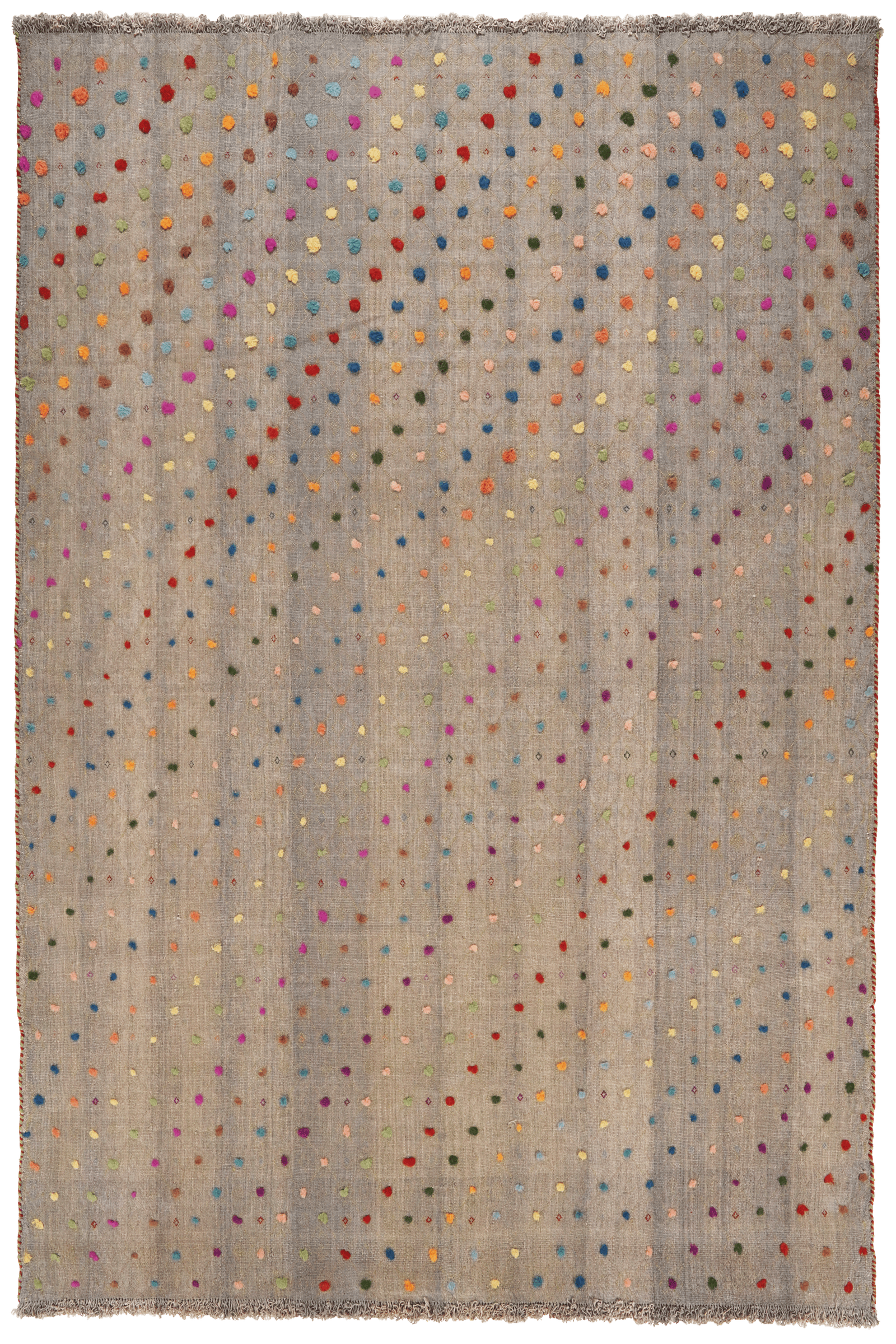 Kelim Gashgai — Handmade, 176x226 cm, Grey, 100% Virgin Wool | Main view