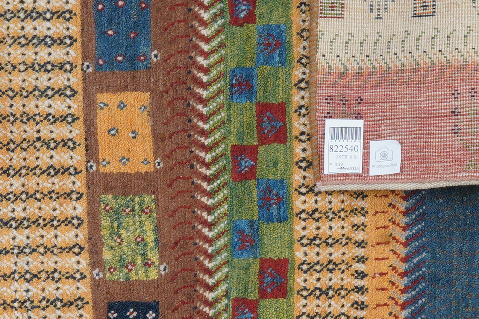 Gabbeh Sonnat — Handgefertigt, 97x61 cm, Bunt, 100% Virgin Wool | View 8